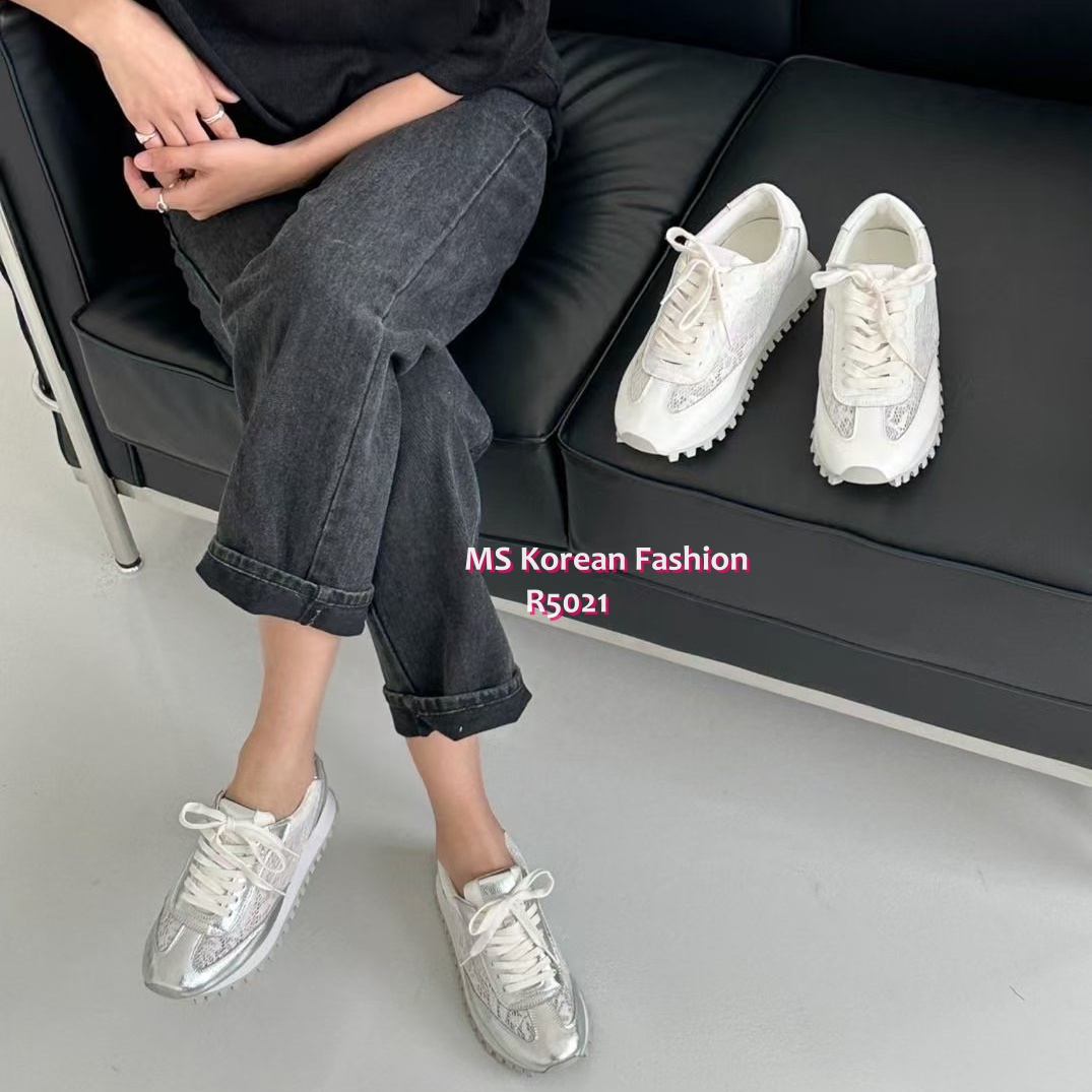 R5021 韓國🇰🇷真皮拼lace波鞋