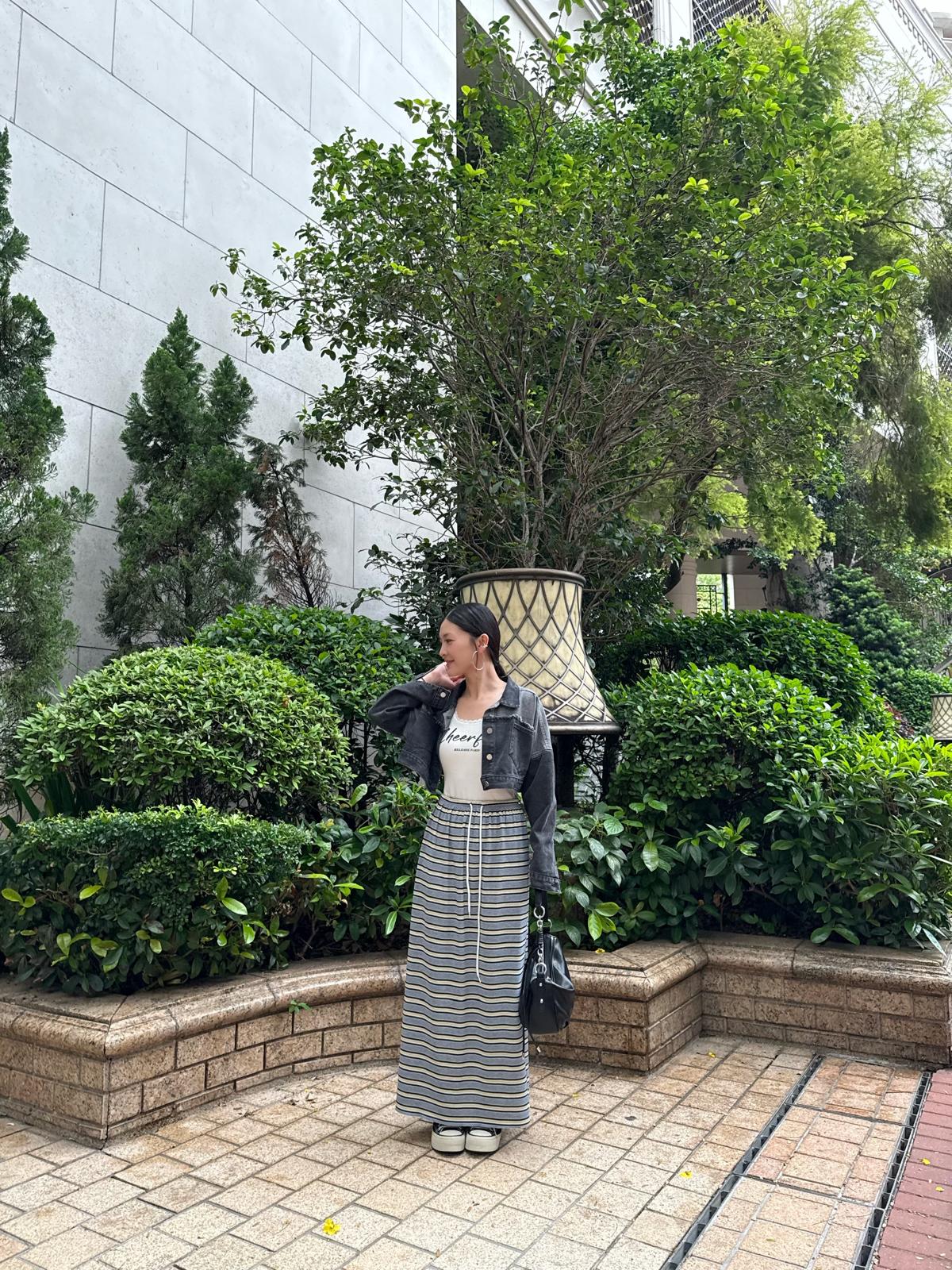 F04 夏日拼色洗水牛仔褸