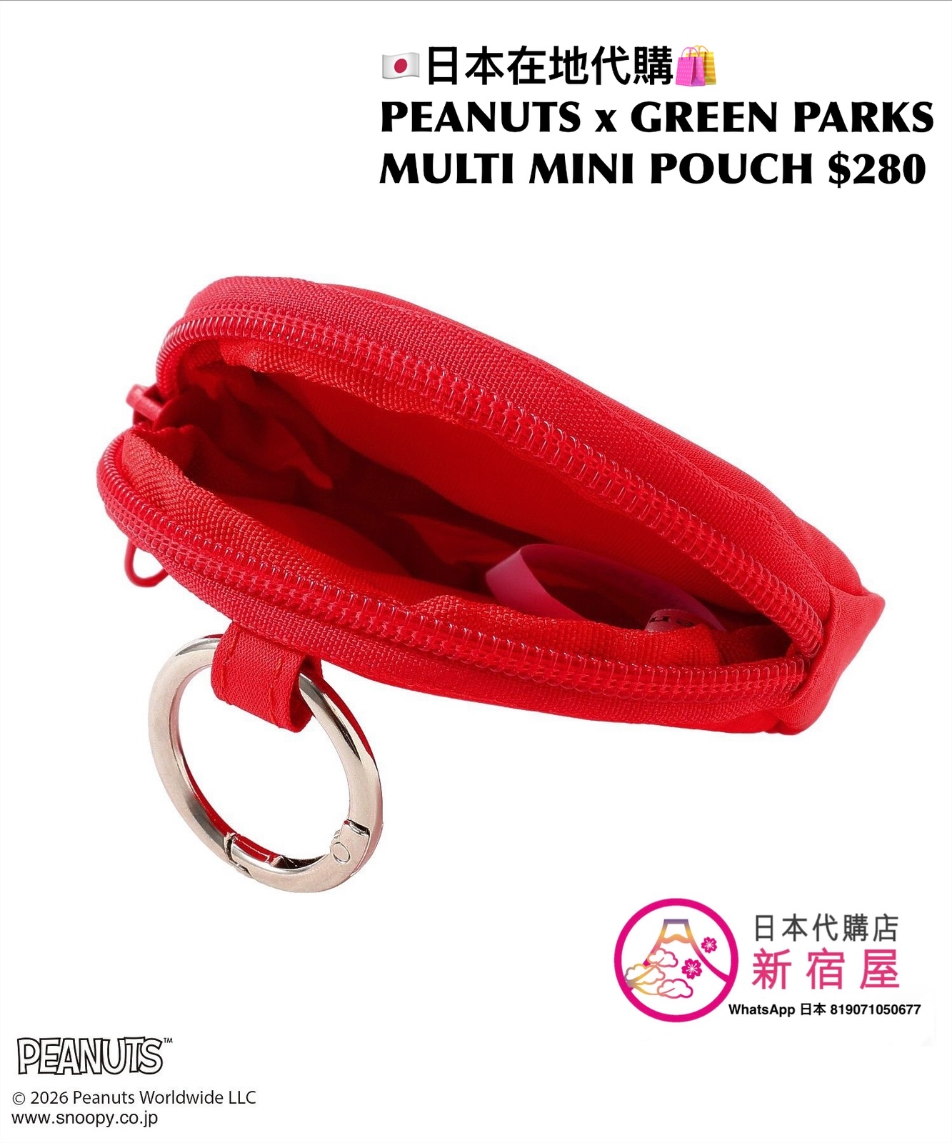 PEANUTS x GREEN PARKS MULTI MINI POUCH 