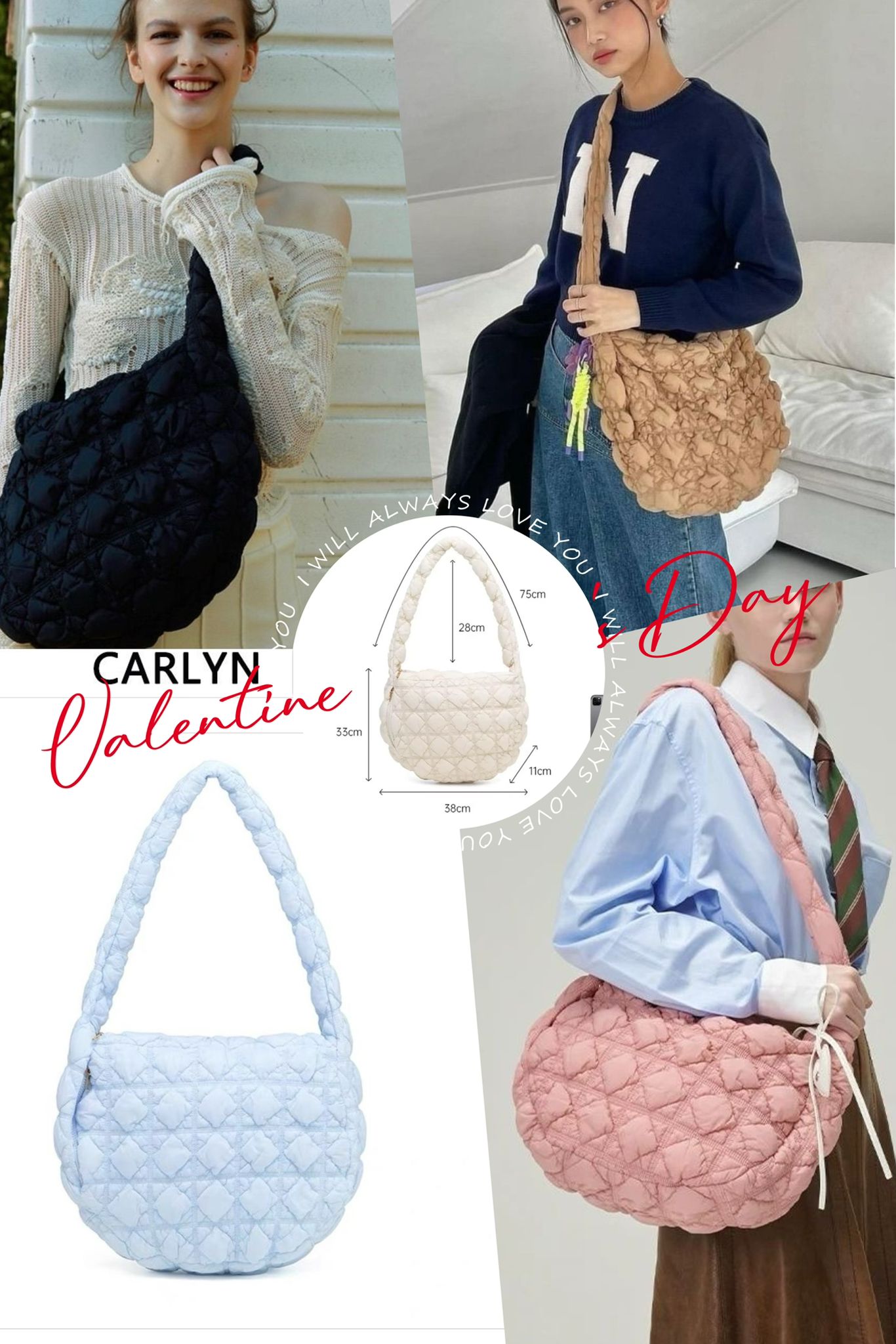 虞書欣同款⚡️⚡️韓國Carlyn SOFT L  SIze輕奢褶皺雲朵包