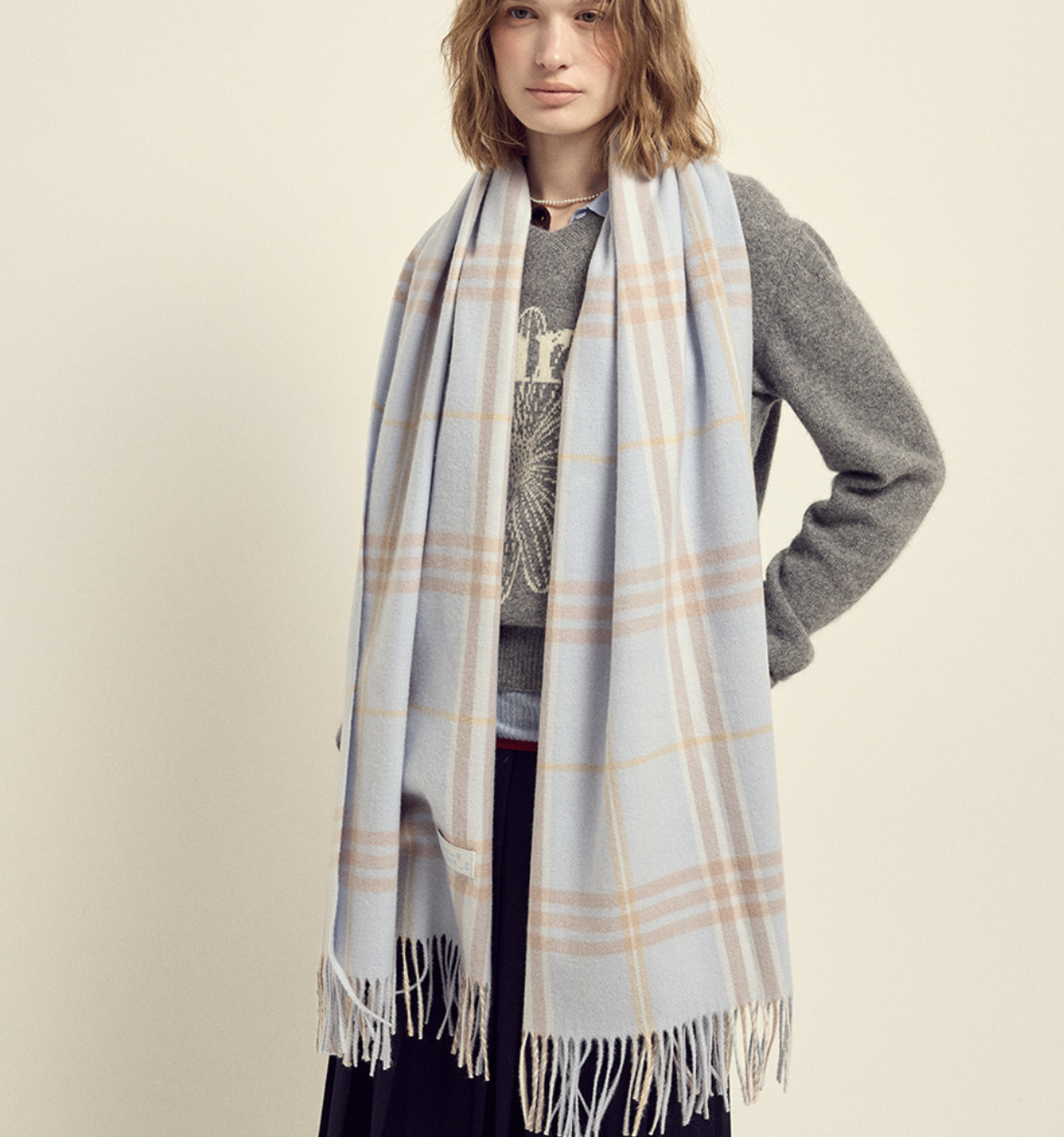 限時‼️韓國 Mardi Mercredi 拼色格仔羊毛頸巾｜WOOL MUFFLER CHECK 