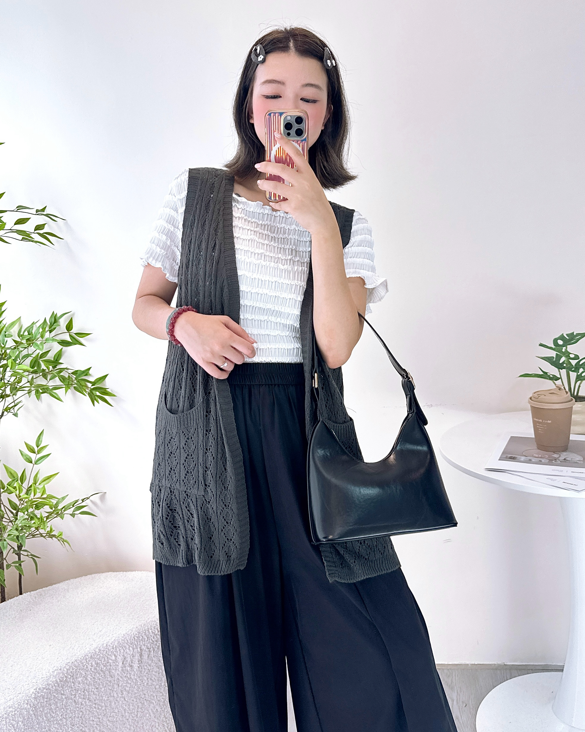 針織通花冷背心外搭 3色