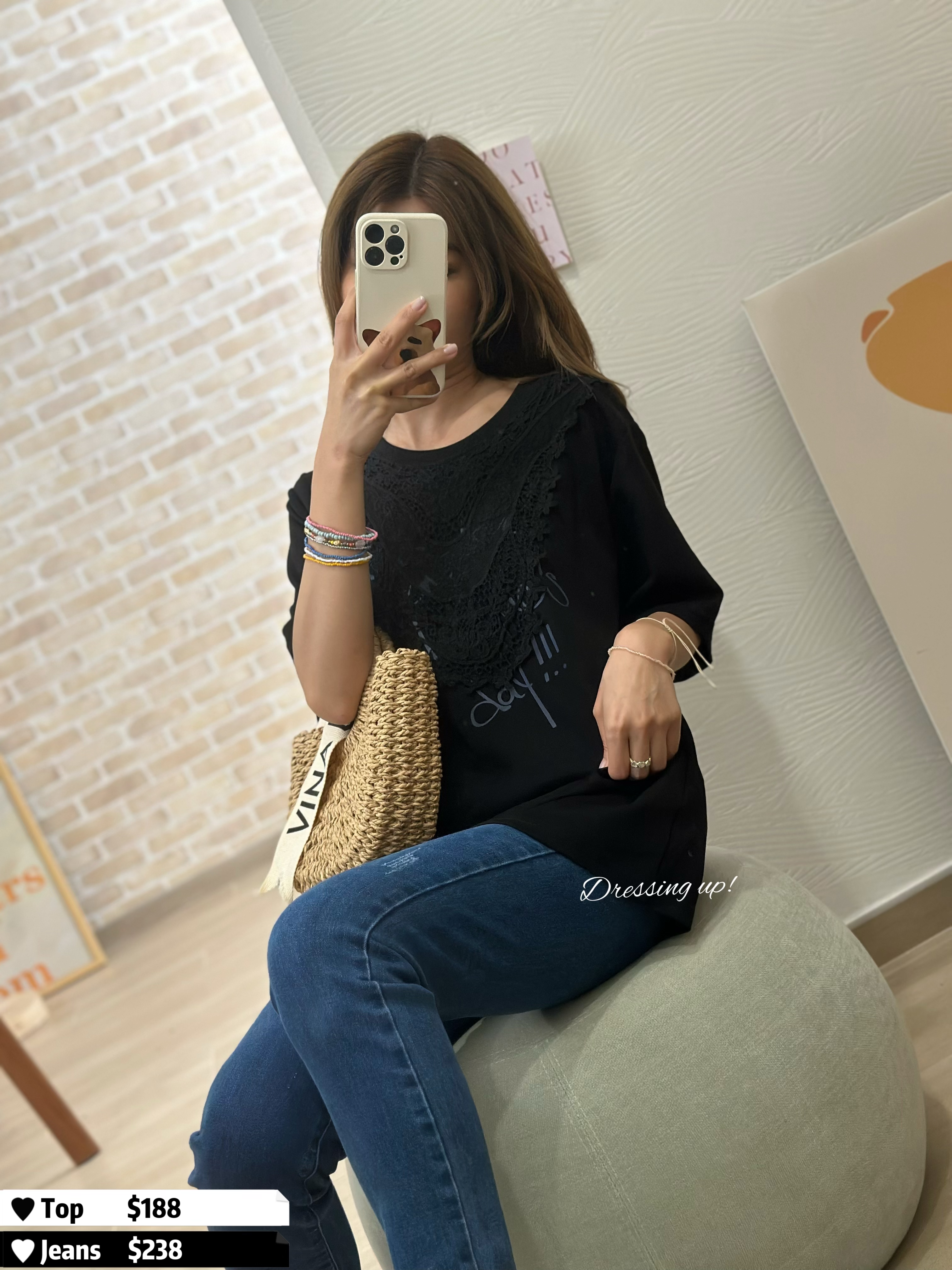  高質靚料｜LACE印字上衣