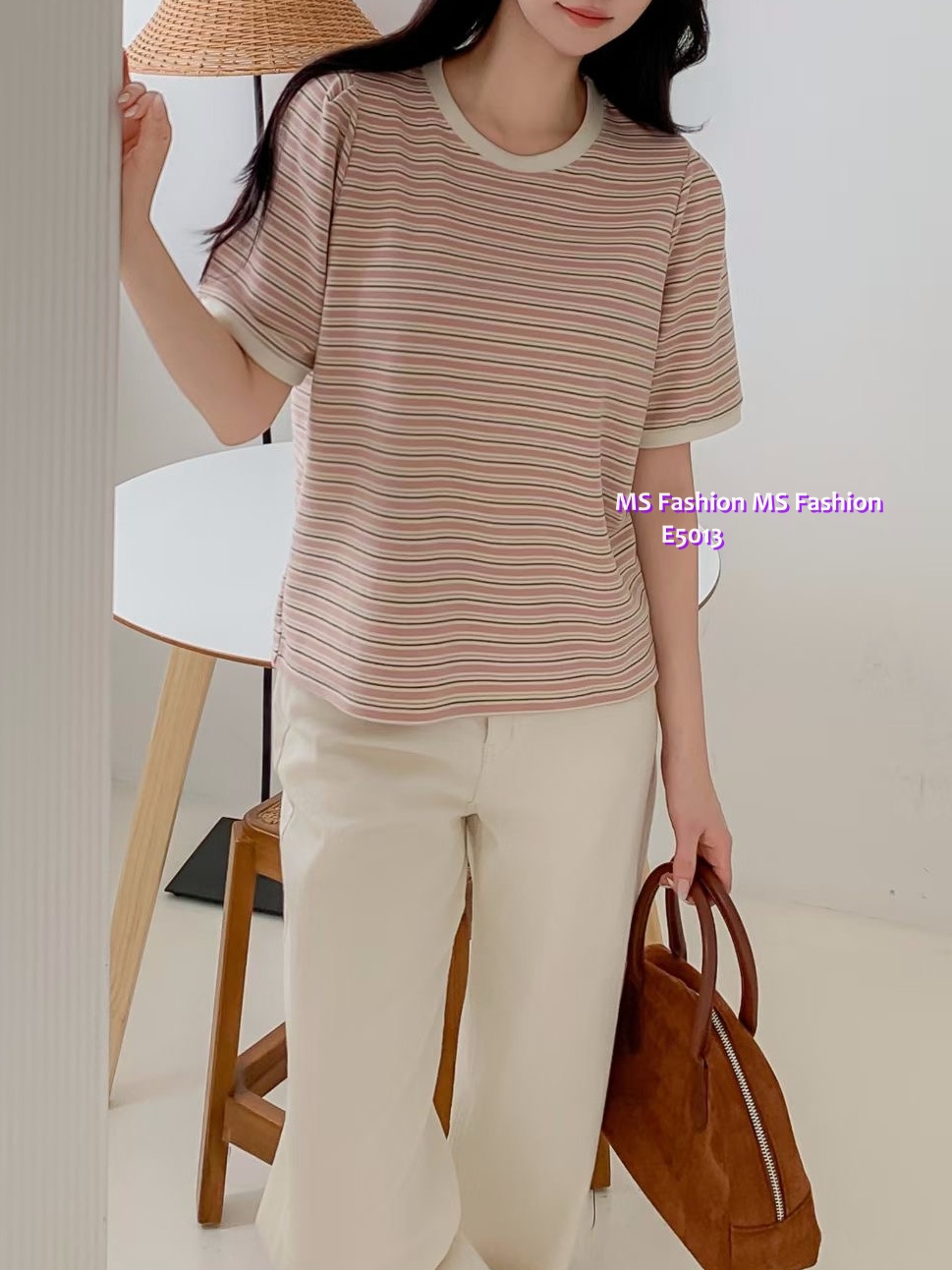 E5013 靚色橫間top
