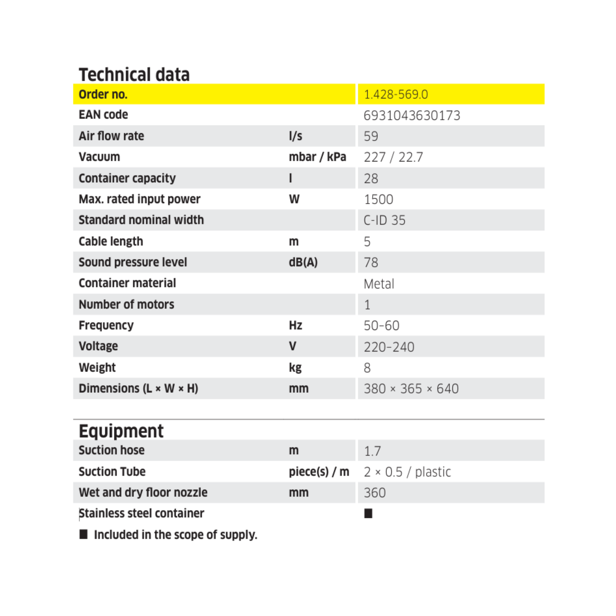 Karcher NT 30/1 Me Classic Wet & Dry Vacuum Cleaner (NT 30/1)