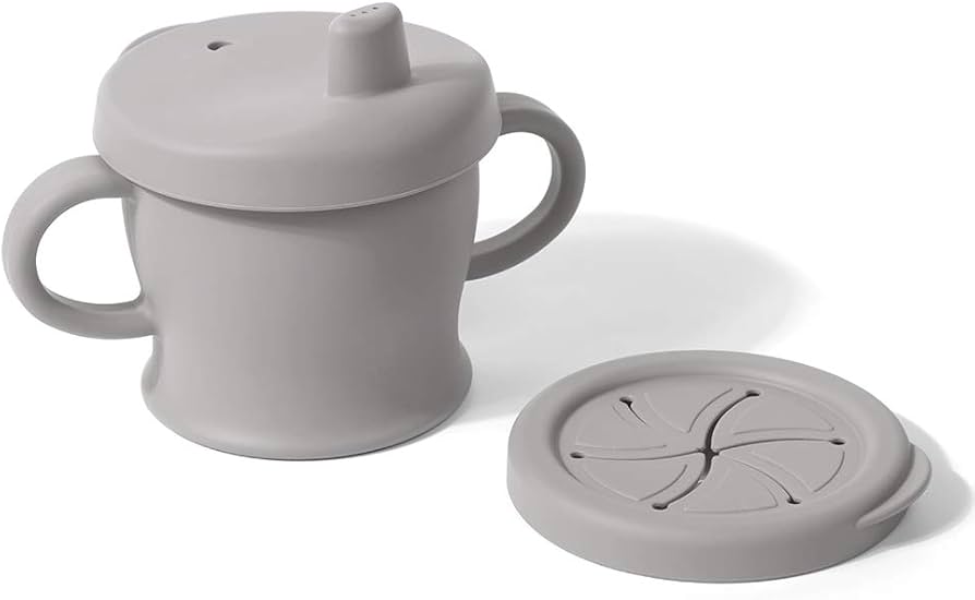 Haakaa 矽膠多功能零食水杯 - 瓦灰色 (適合6個月以上兒童)