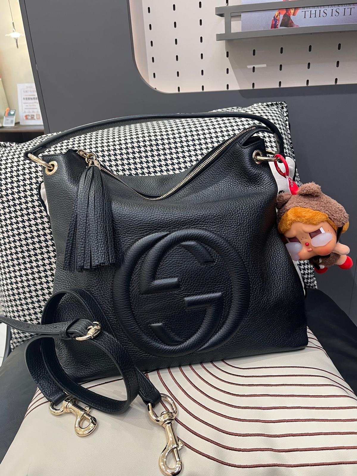 Gucci Calfskin Soho 2Way Bag 536194 黑色牛皮hobo,100%Authentic ,98%new✅塵袋