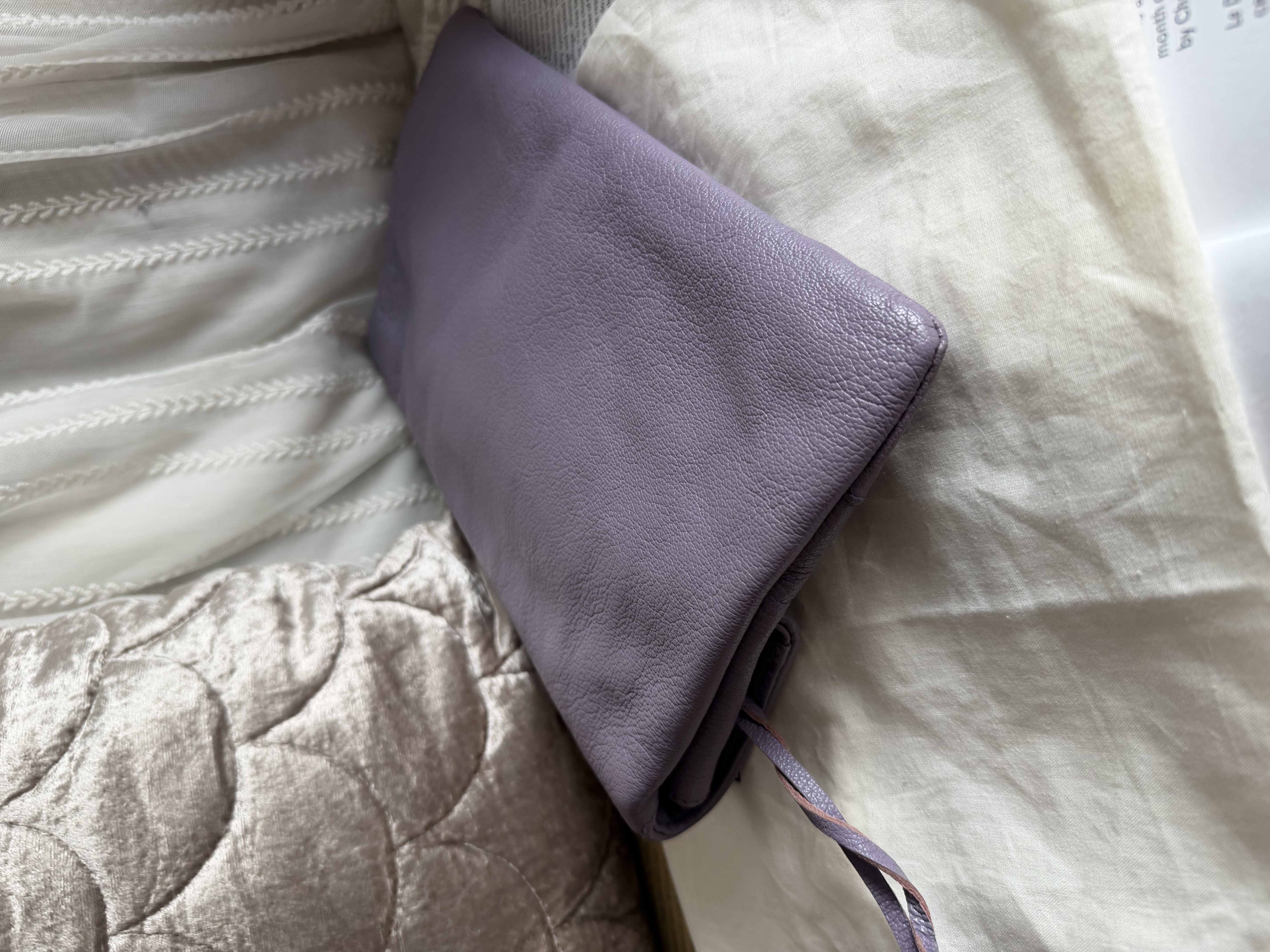 balenciaga lavender purple Lambskin Motocross Giant 12 silver Envelope Clutch Bag / bag 