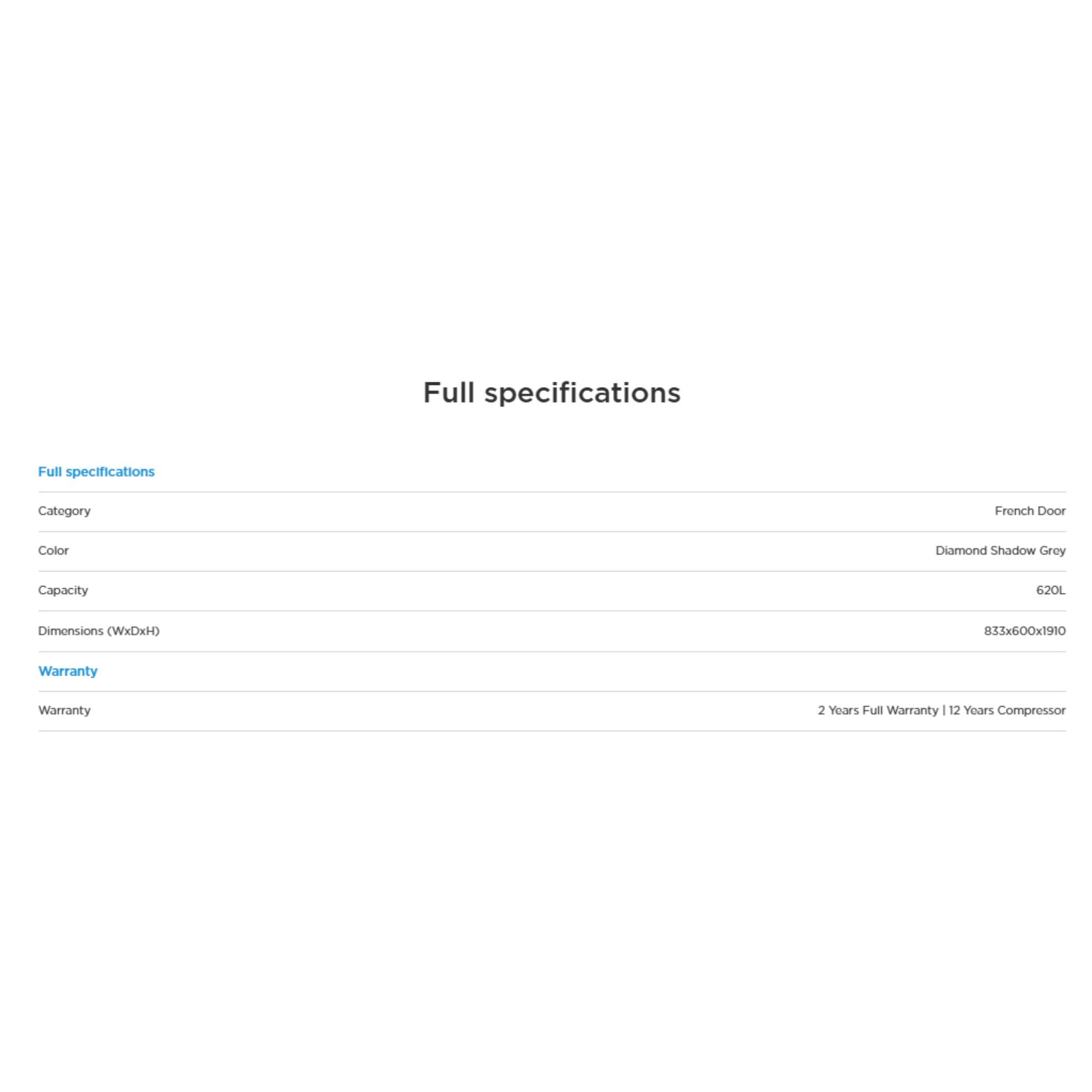 Midea 620L French Door Reefrigerator (Shadow Grey) MDRF705BIE70Y