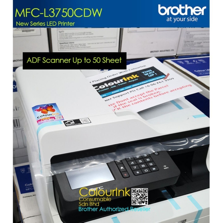 Brother MFC-L3760CDW A4 Color Laser Print Scan Copy Fax LED Duplex Wireless Mobile APP ADF Wifi Direct similar l3551cdw