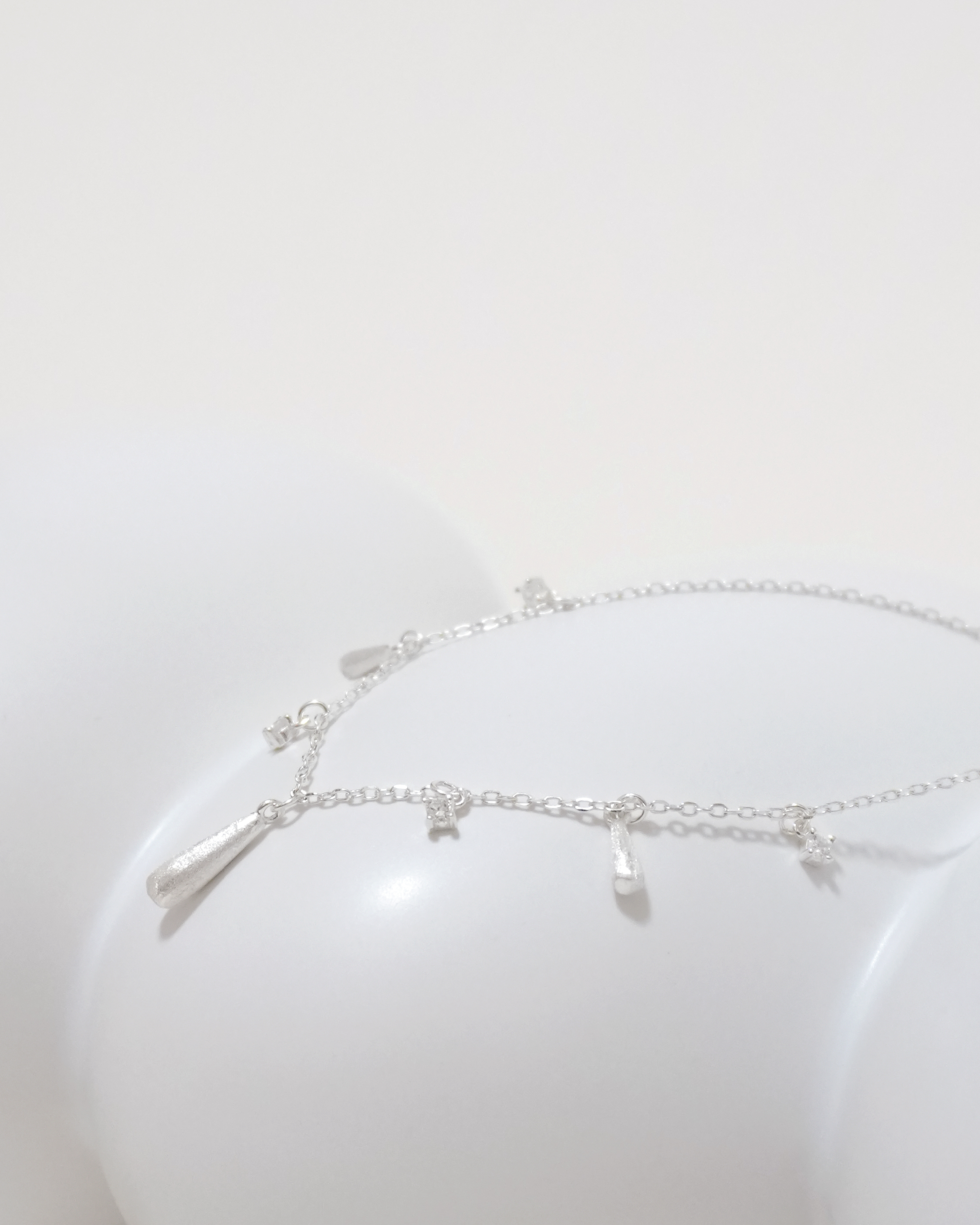 Zirconia Silver Drop Necklace