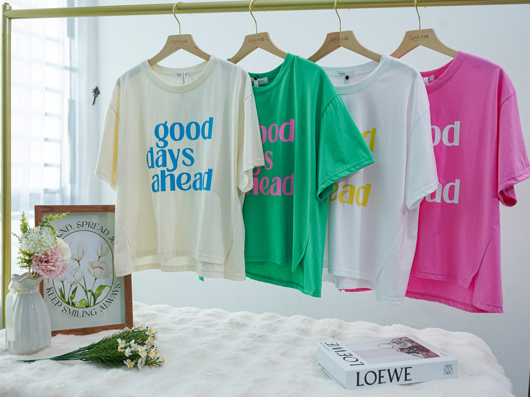 Positive Slogan Oversized Letter Print Tee ‖ 正能量字母印花宽松短袖T恤 KR01284