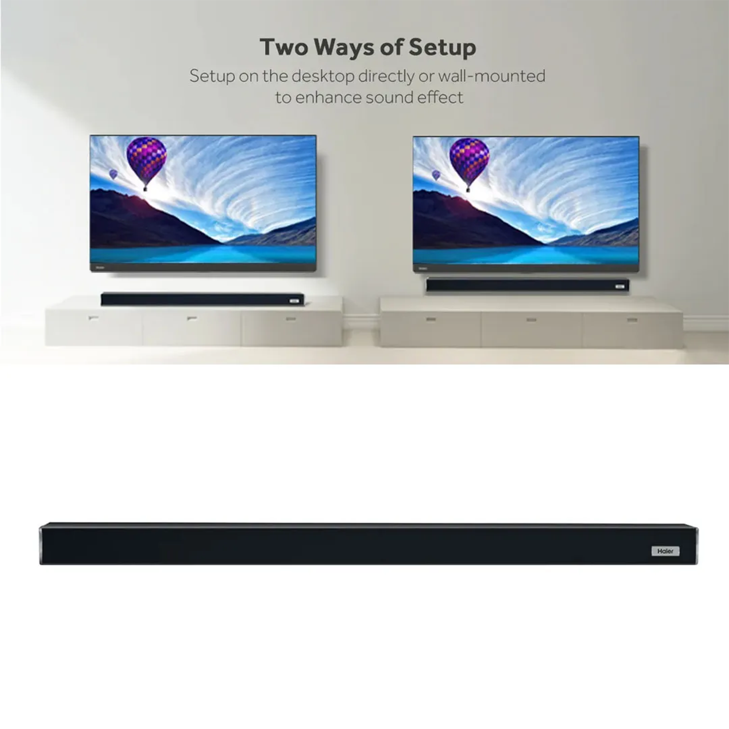 Haier 2.1ch Detachable Soundbar with Wireless Subwoofer (HSD3A040B)