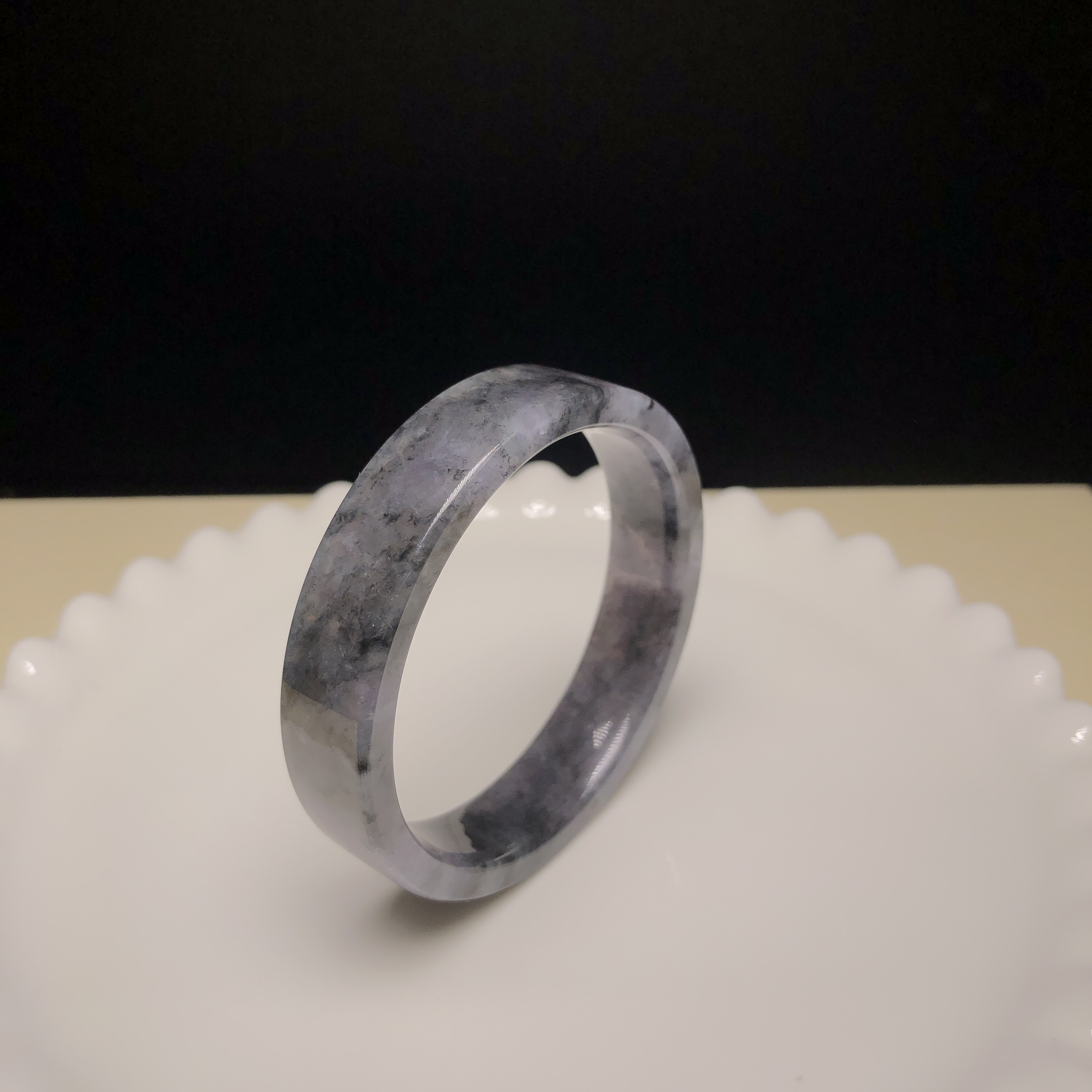 紫底烏雞山水方鐲52mm C06238