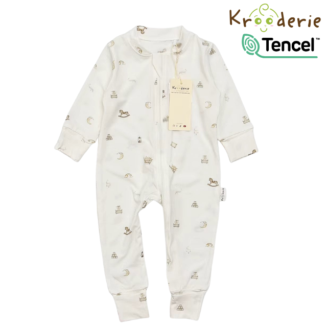 Krooderie TENCEL Baby Zip Romper Sleepwear Bodysuit Jumpsuit