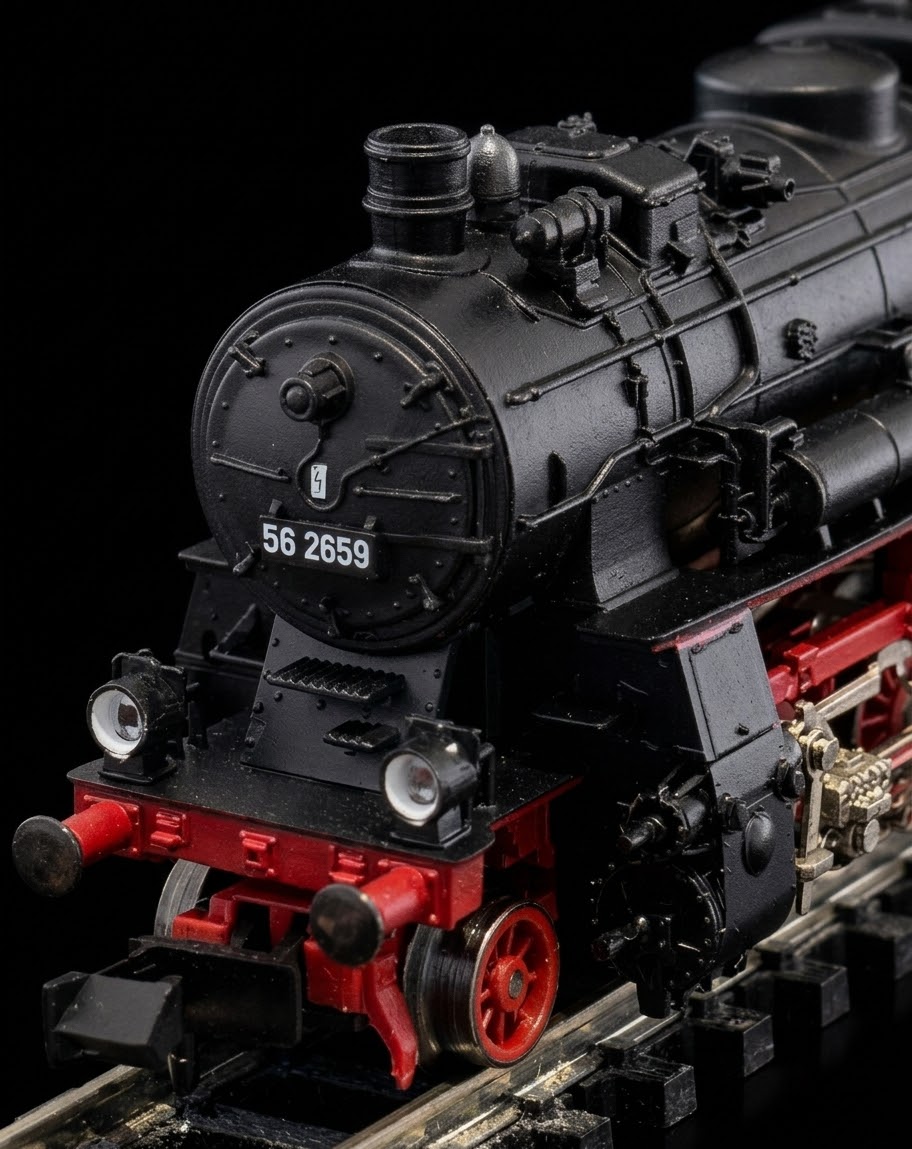 Fleischmann N scale (1:160) German Federal Railway (DB) class BR 56 2659 2-8-0 steam locomotive with tender
