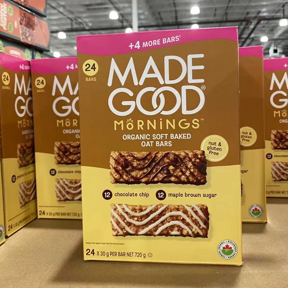 加拿大直送  MadeGood Mornings 有機軟烤燕麥棒