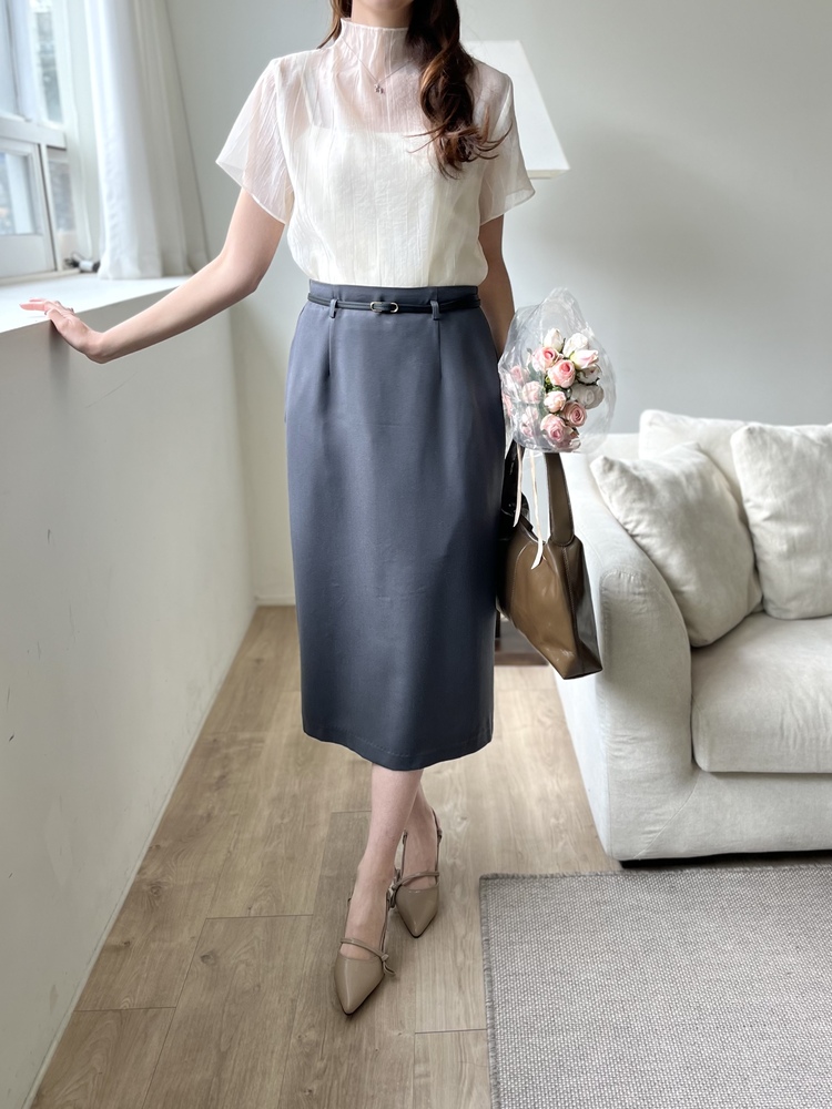 Atelier Belted Skirt (Charcoal)