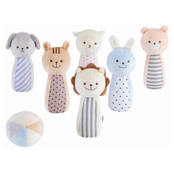 🇯🇵預訂 日本直送🇯🇵可愛動物棉花糖保齡球布藝玩具套裝1Y+