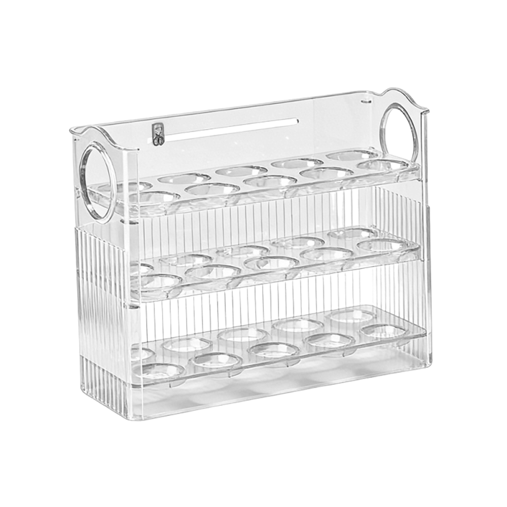 雞蛋收納盒 自動回彈 雪櫃收納架 廚房蛋托保鮮盒 雞蛋架 [平行進口] HK2770