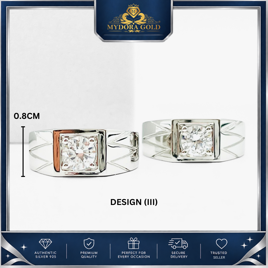 MYDORA 925 Silver Ring - Cincin Imperial Edge Collection