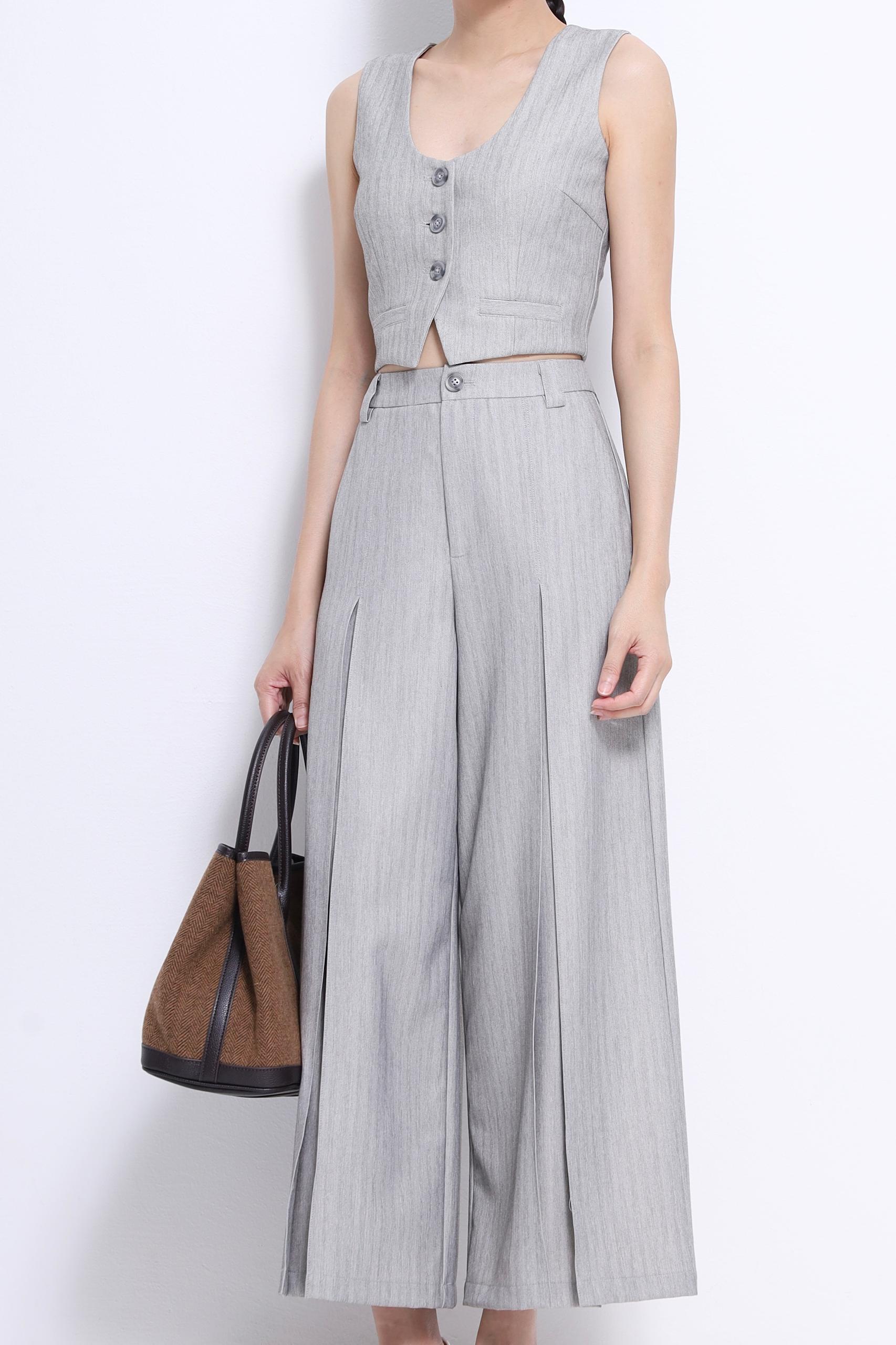 CP1633 FRONT PLEAT WIDE LEG PANT