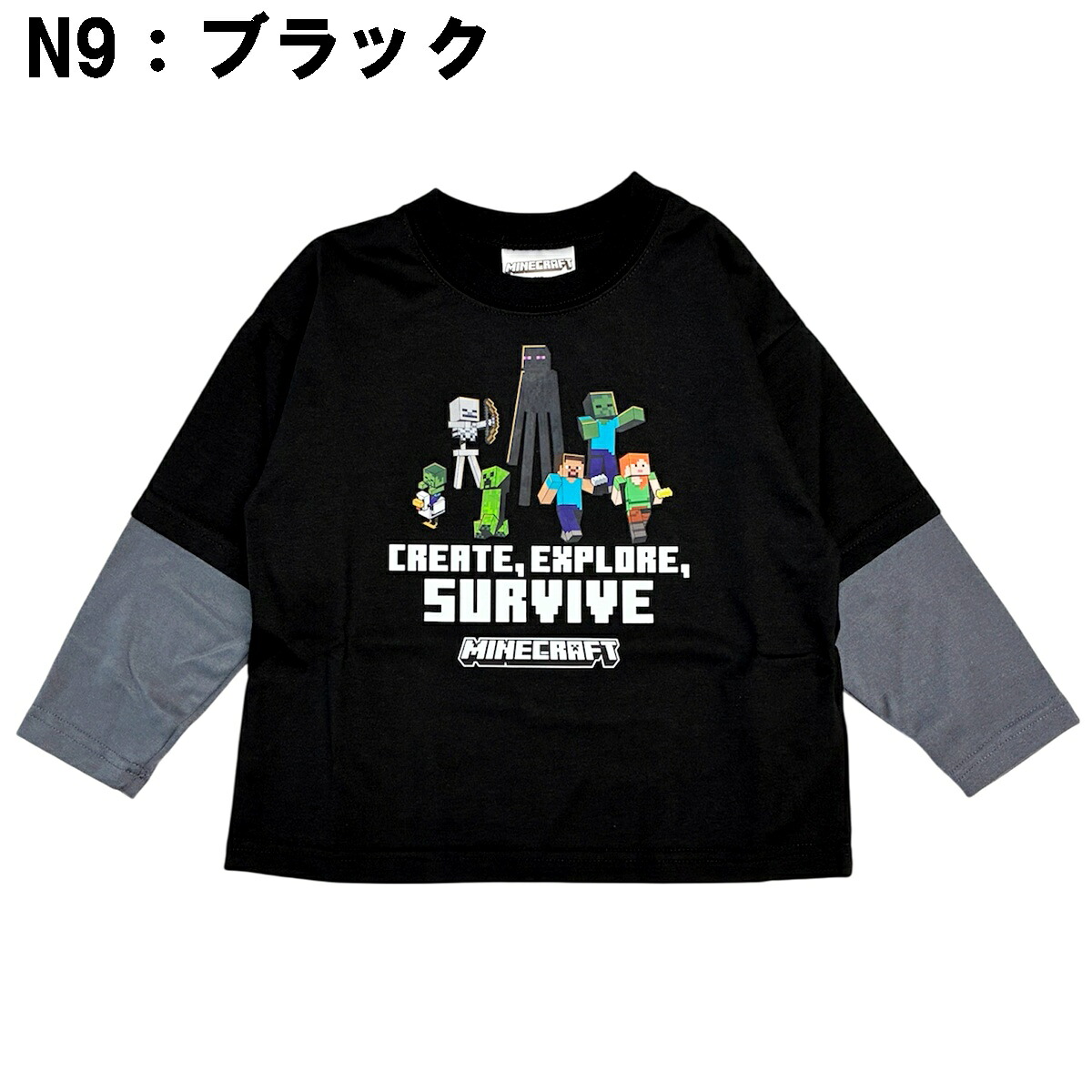 🆕【⭐訂購⭐】 🇯🇵日本直送 🌀#Minecraft 假2件長袖tee［2款選］🌀[PLHA-0107] [260930]