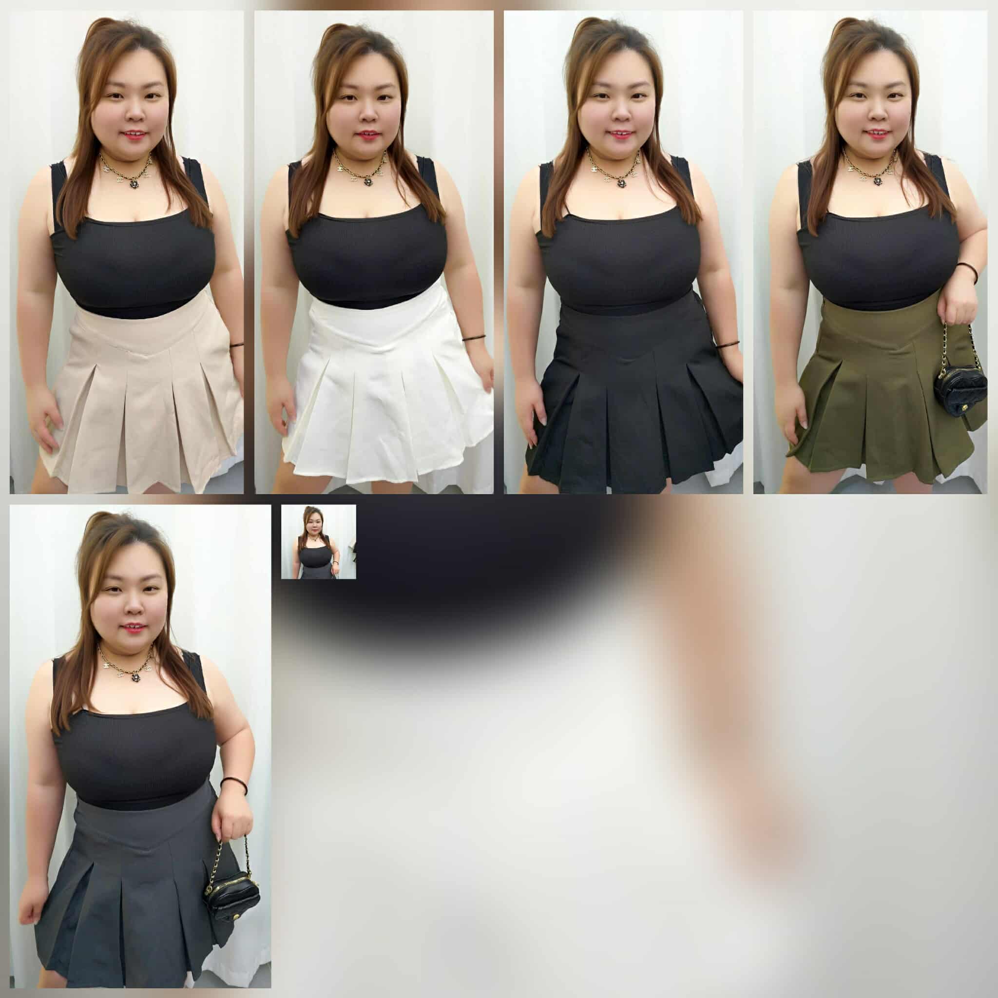 JLE0009 拼大百褶OL裤裙