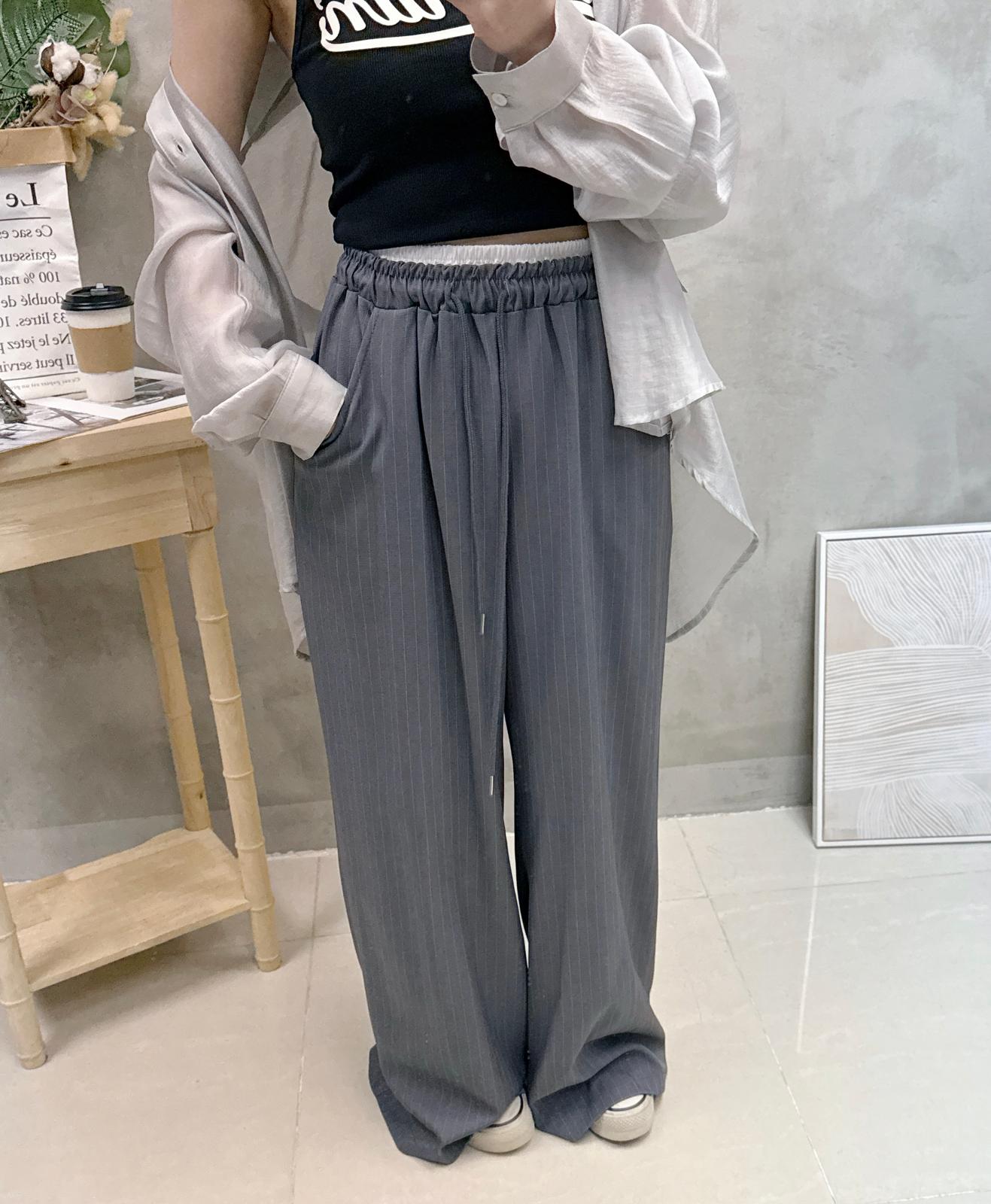 G01 拼色腰條子休閑褲