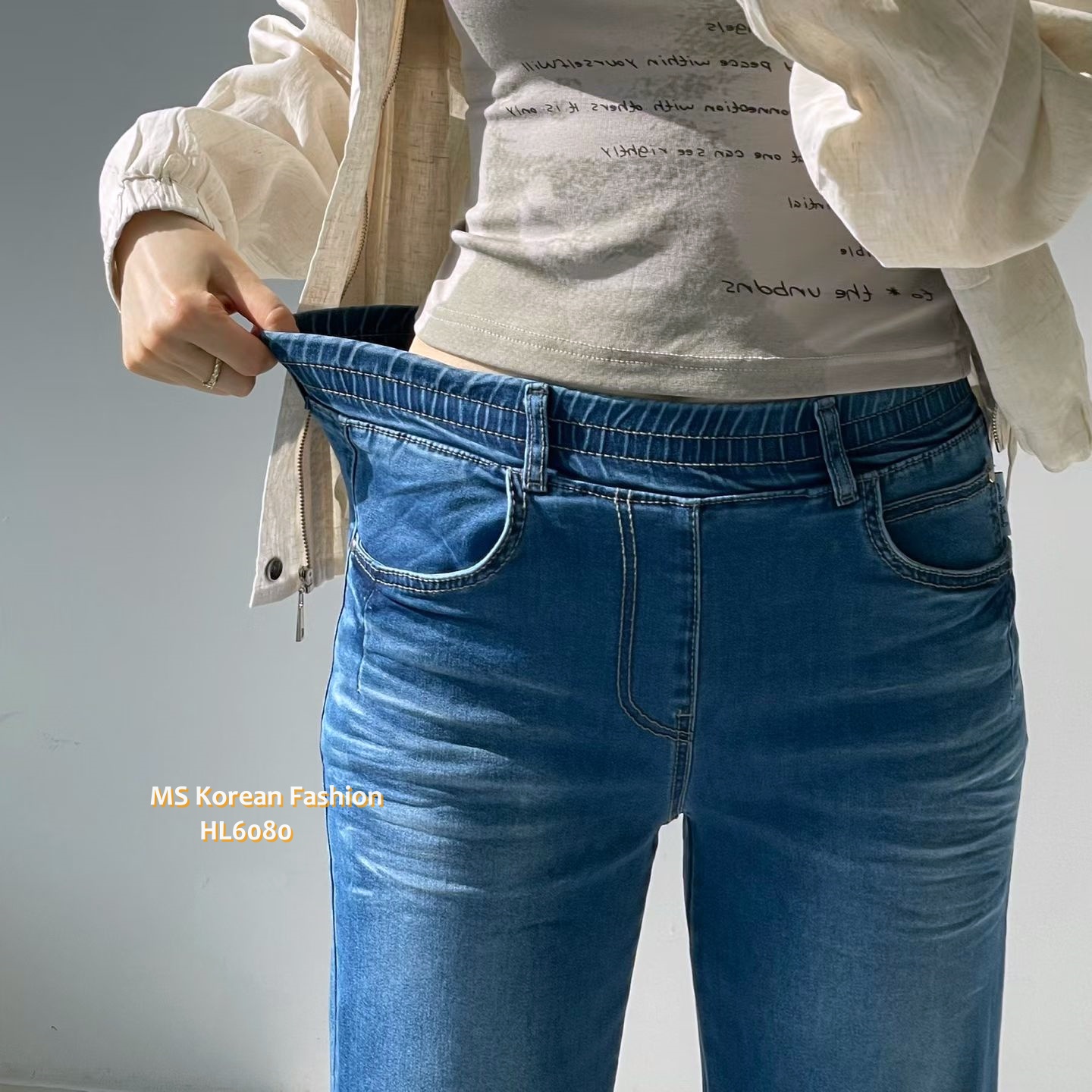 HL6080 韓國🌼Howluk春版牛奶面料闊筒牛