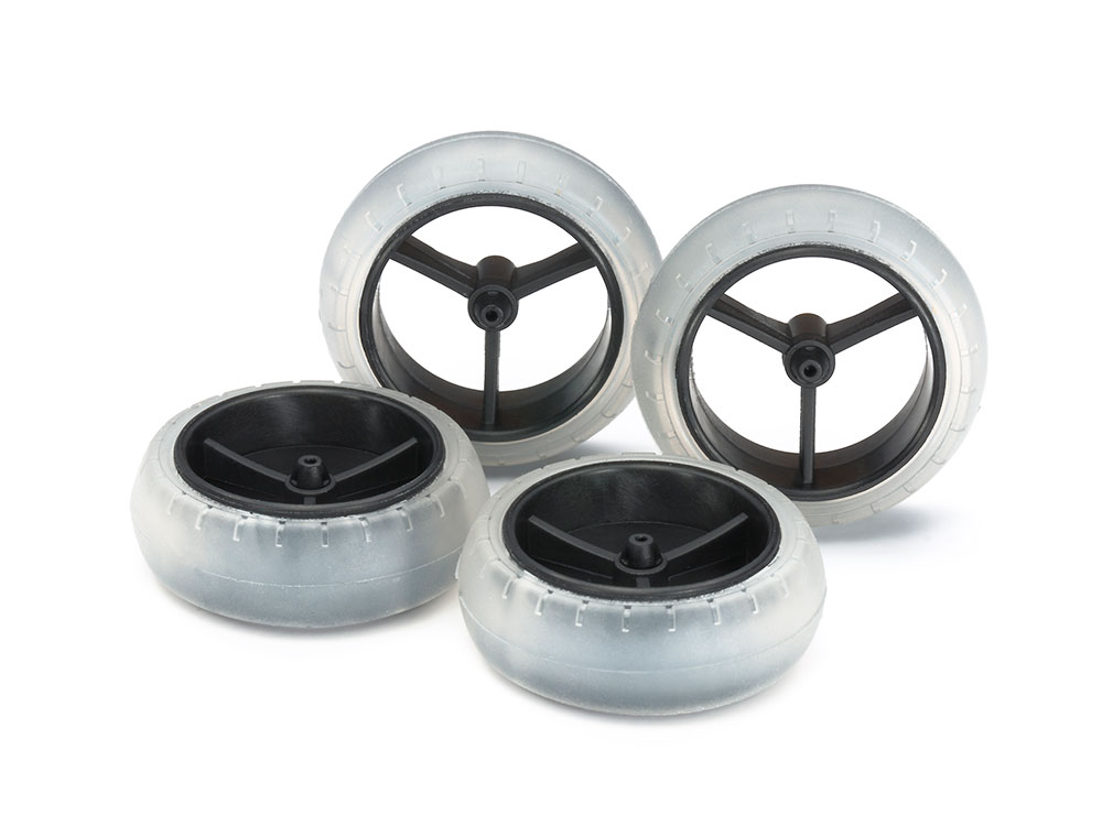 NARROW LARGE DIA. WHEEL & SOFT ARCHED TIRES (FOR SUPER X & XX CHASSIS)