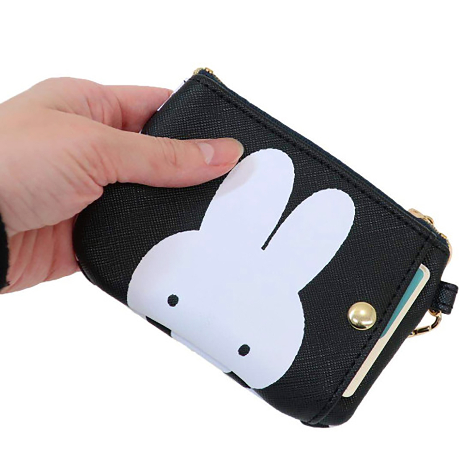 Miffy - 卡套零錢包 (黑色大頭圖案款)