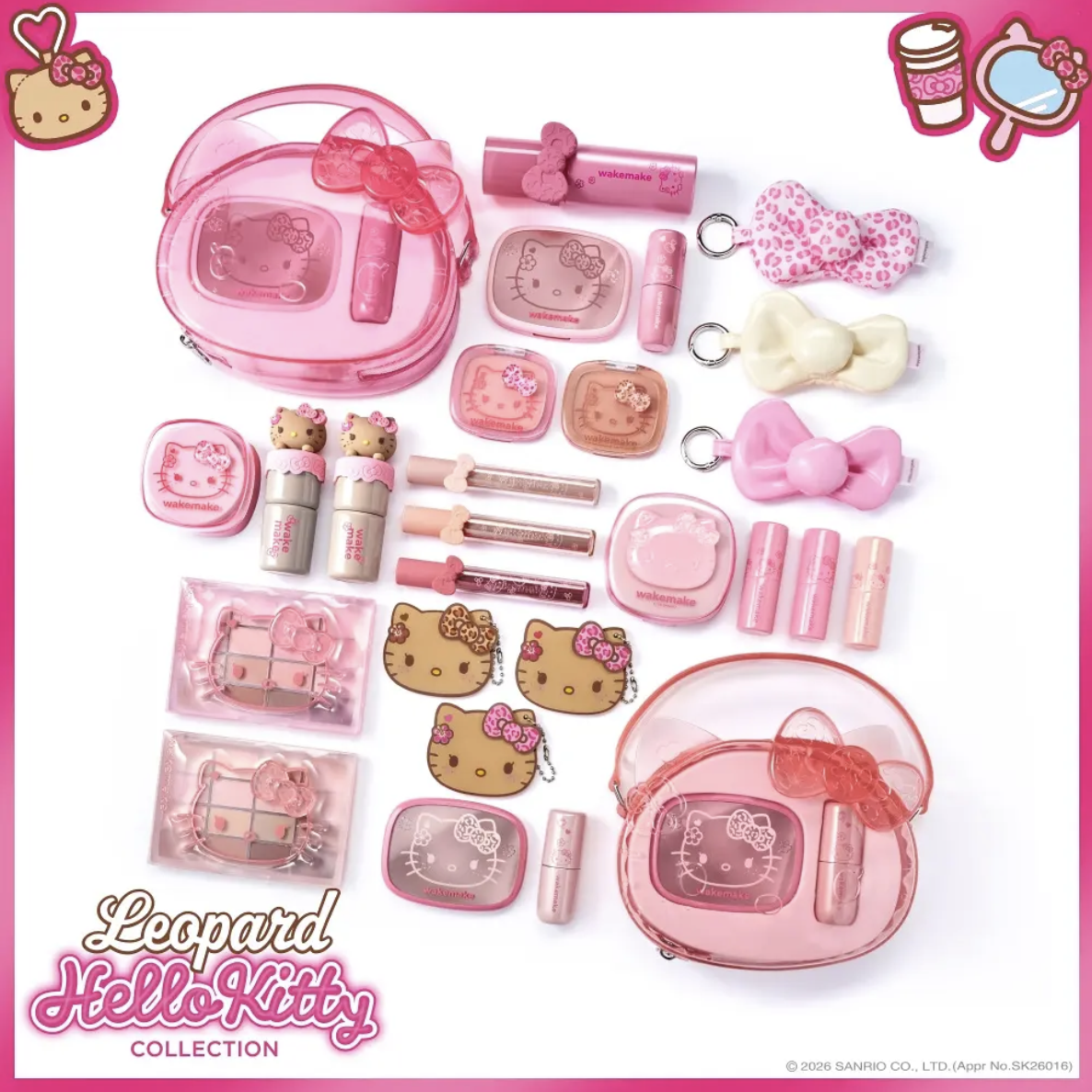 韓國 WAKEMAKE x Hello Kitty 多功能 眼唇彩妝套裝 + 送KITTY 限定款小袋 ｜Lip & Eye Kit