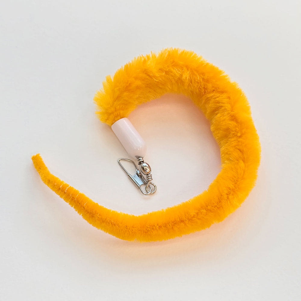 韓國 🇰🇷 handmade 橙色蚯蚓 替換逗貓頭 1p