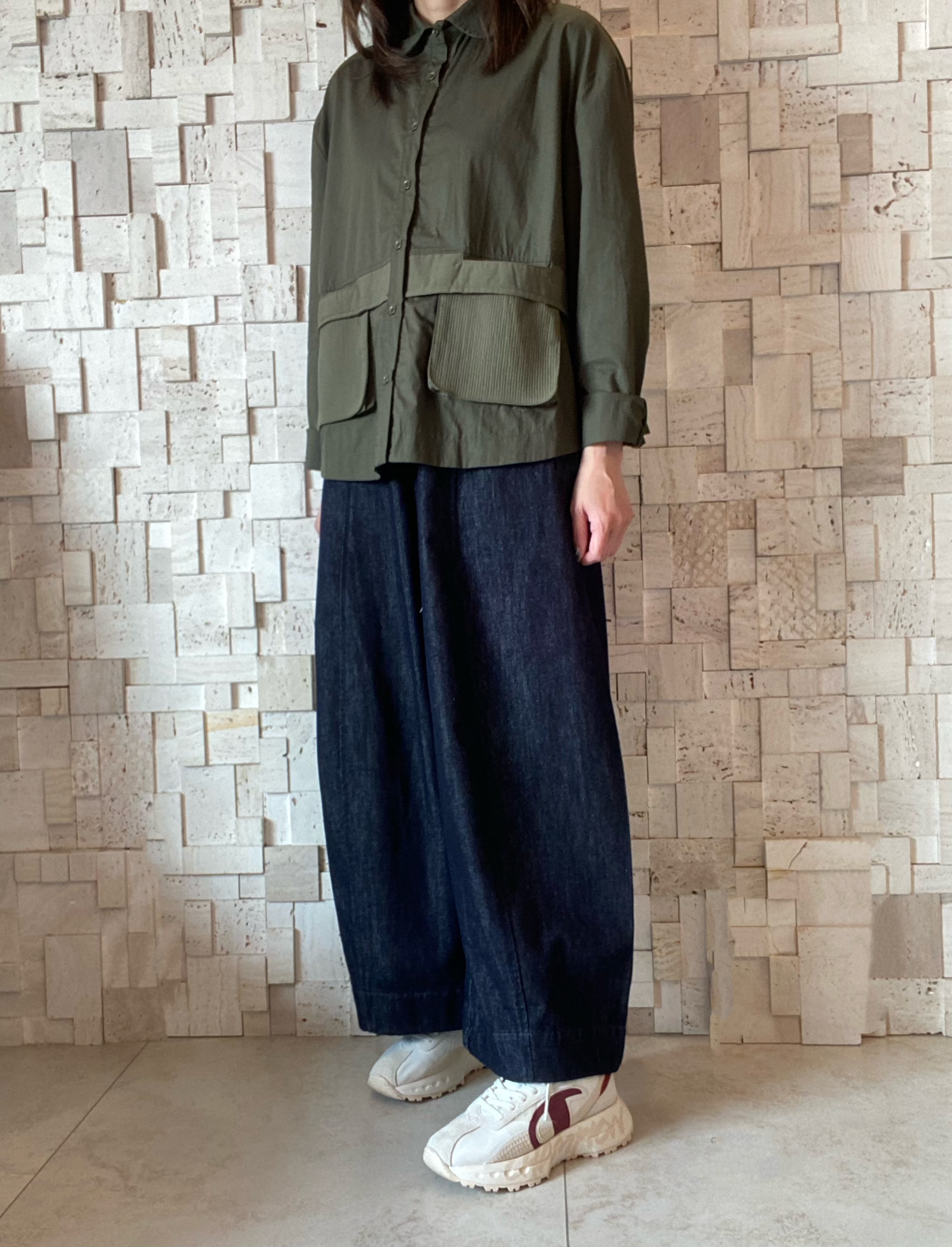 #2073 闊身雙袋恤Top 