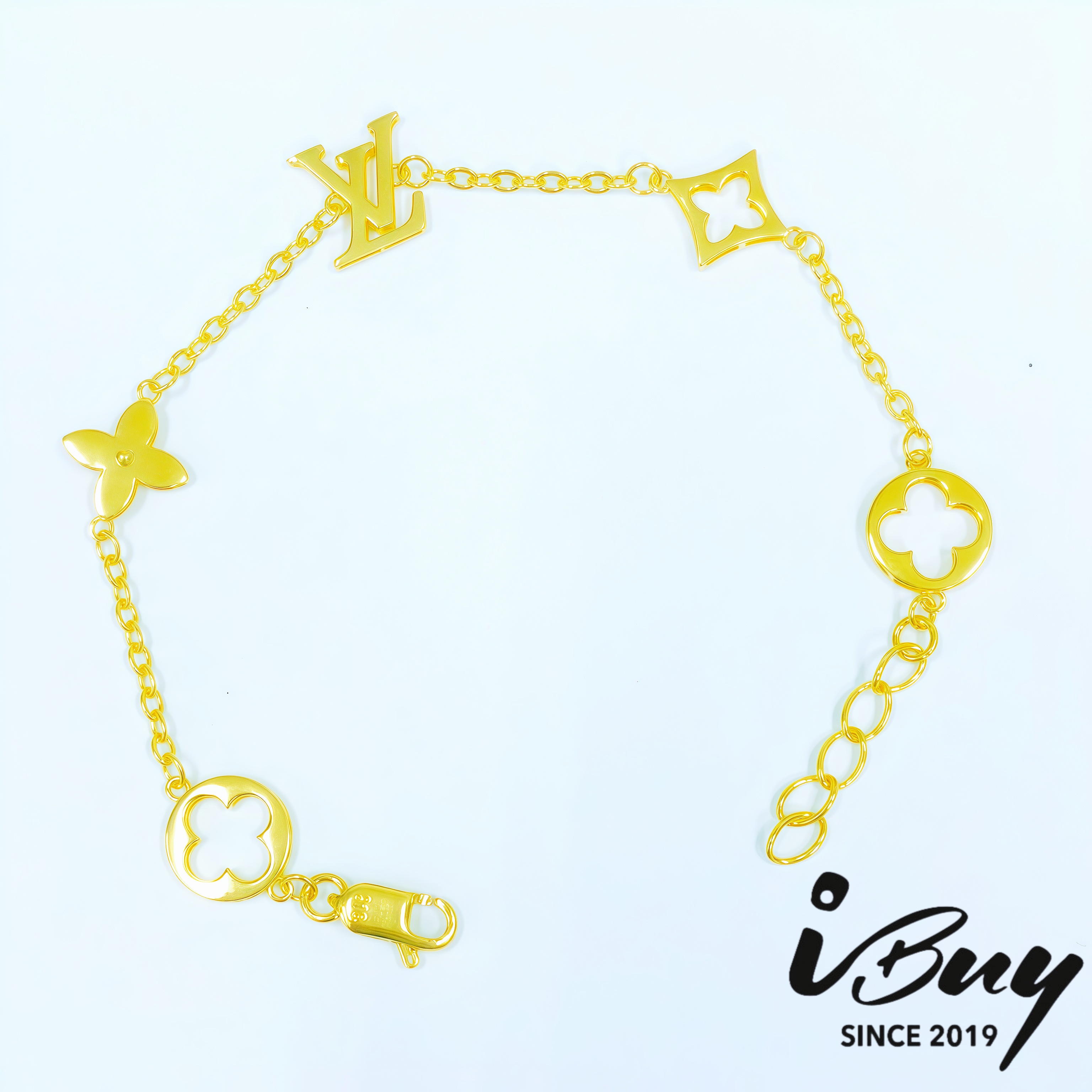 916 GOLD HP VL 5 LOGO BRACELET 916 金 亮面VL五花手链