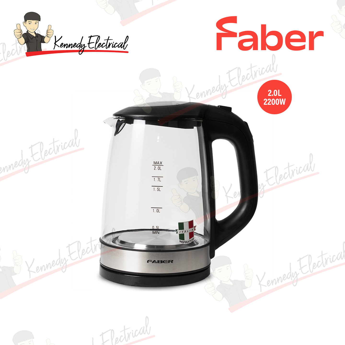 Faber 2.0L Cristallo Jug Kettle FCK 180BK