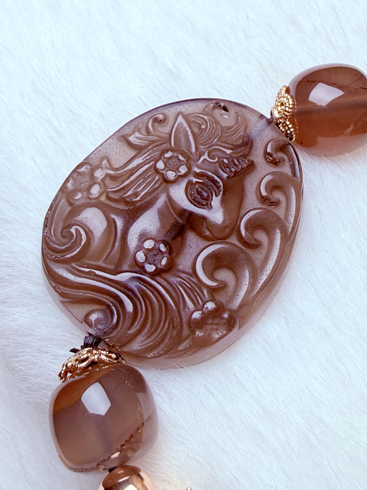 K00130 冰曜石 獨角獸 自家設計手鏈