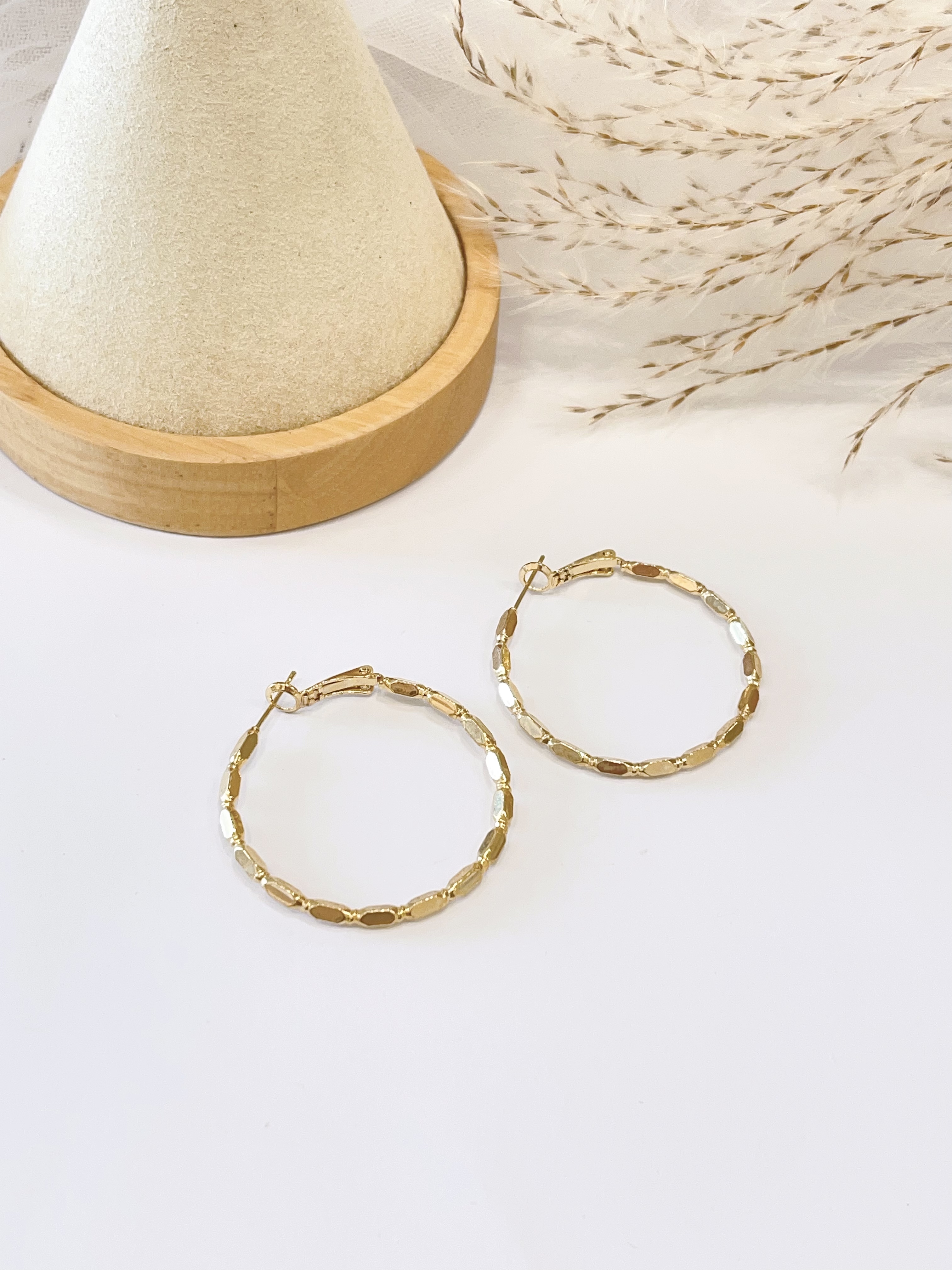 微切金圈简约耳环