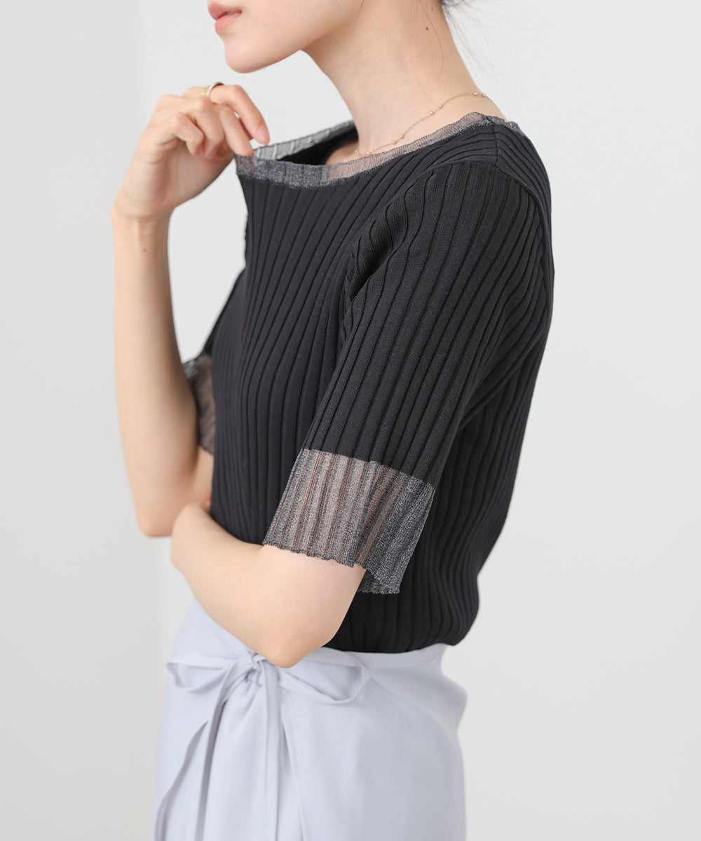 <JP> 透明袖薄紗針織 * 5色入 <預購>