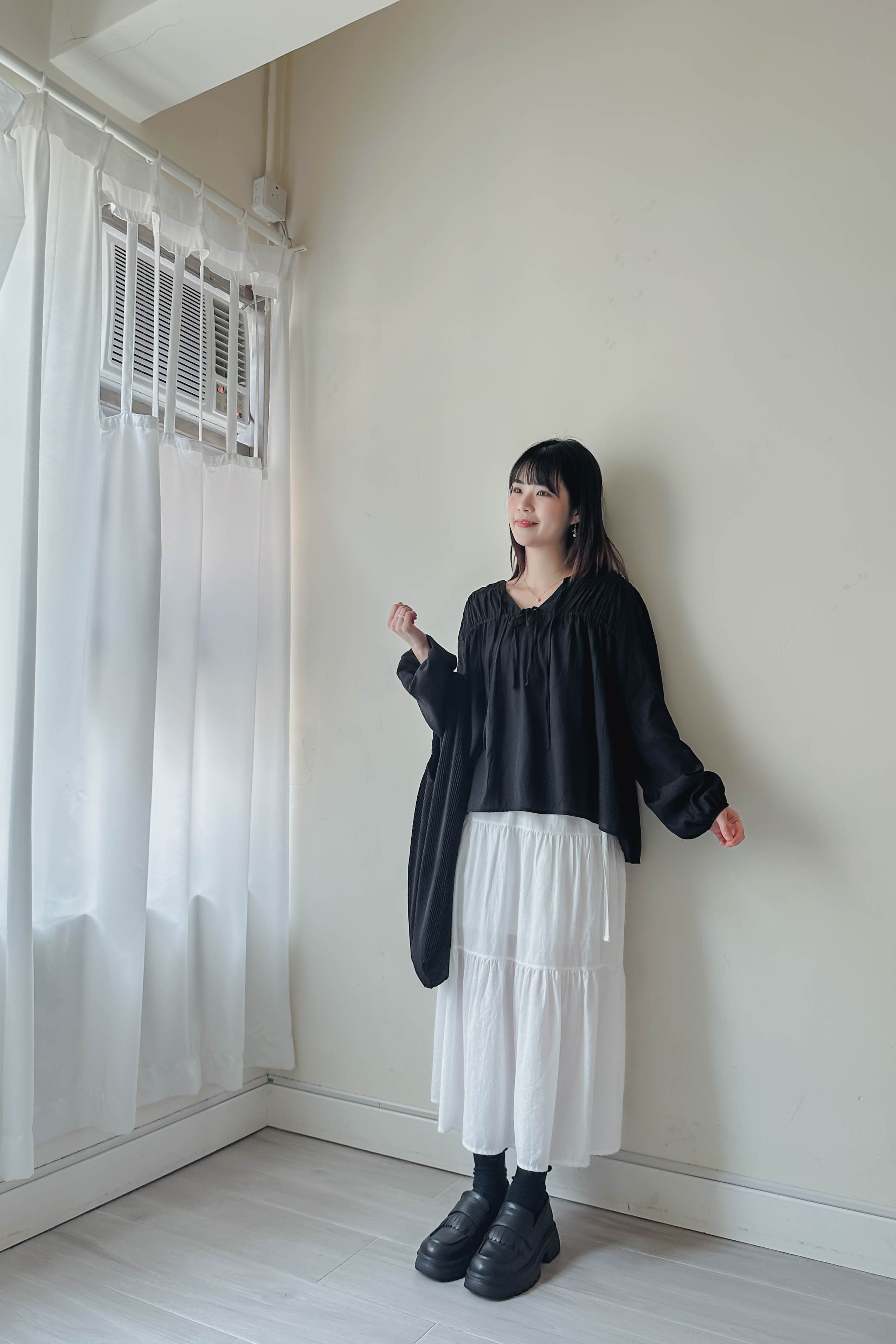 氣質天絲綁帶薄長Top (三色入)