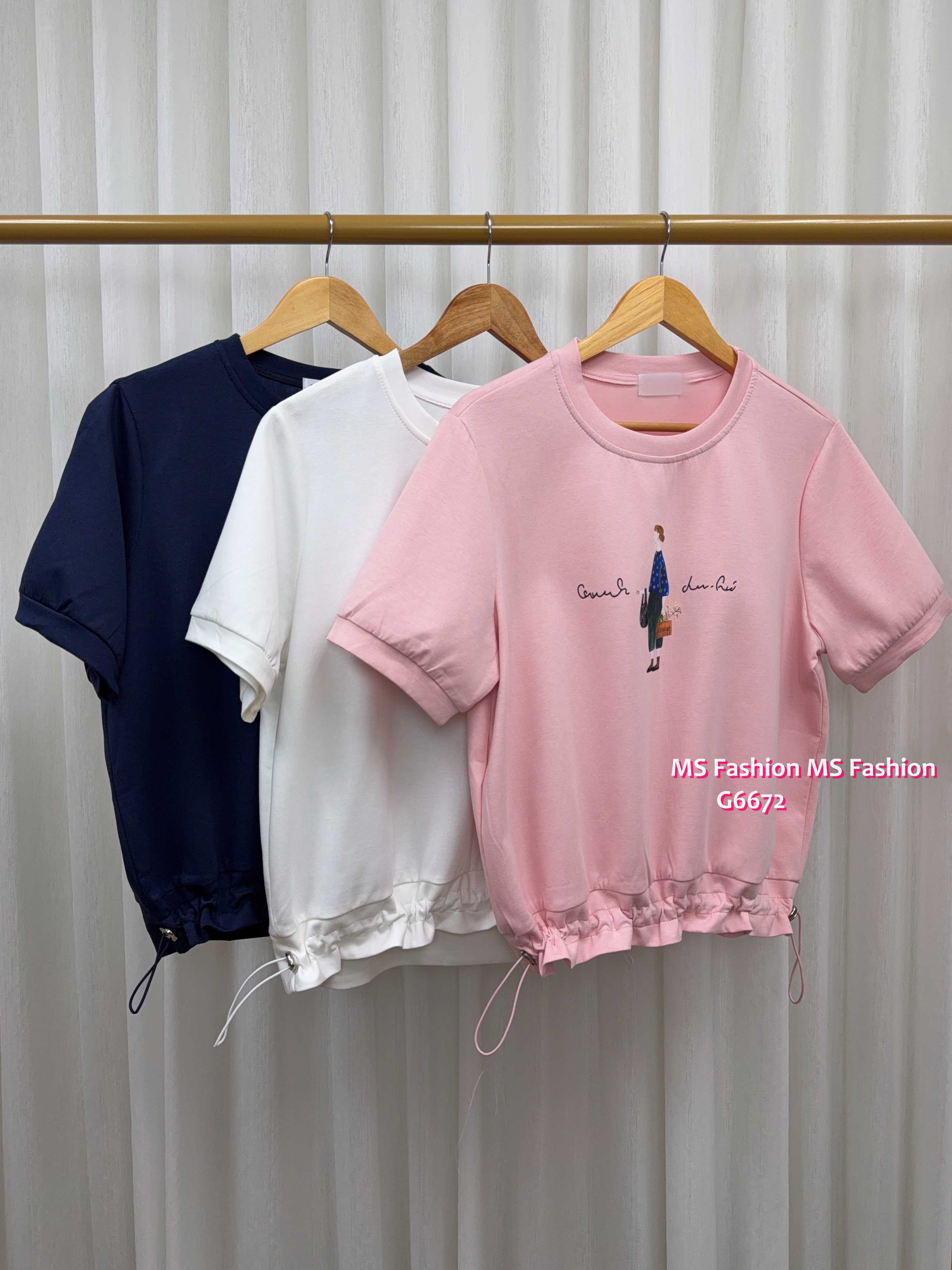 G6672 挺棉料靚print top