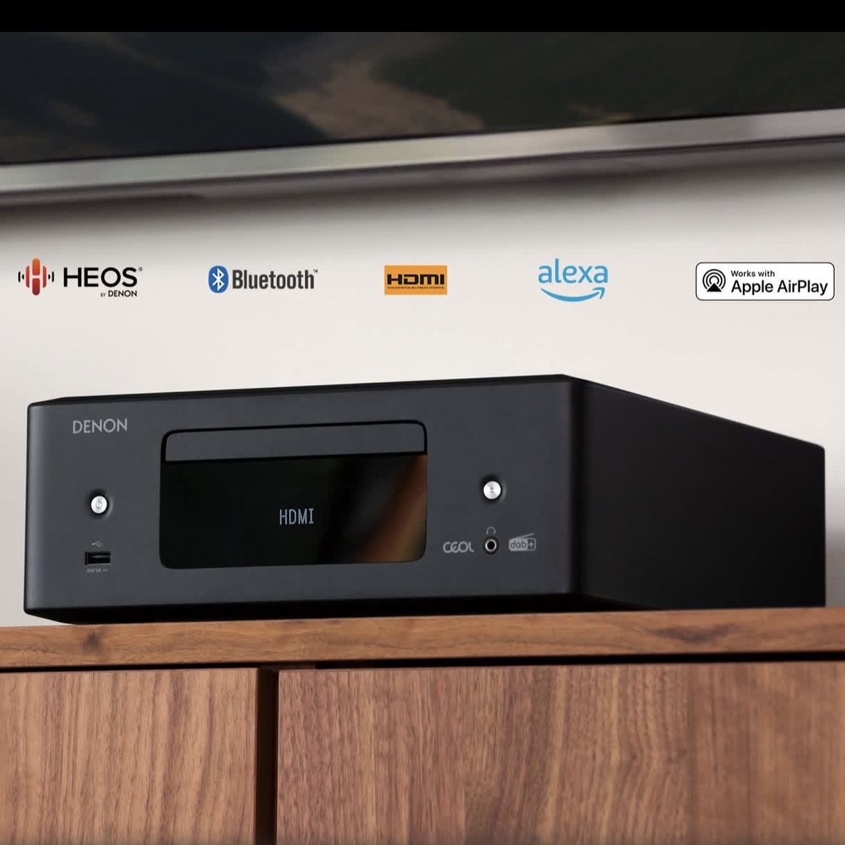 Denon CEOL N-12 Mini all-in-one Hi-Fi system with CD player, radio, Powered by HEOS™