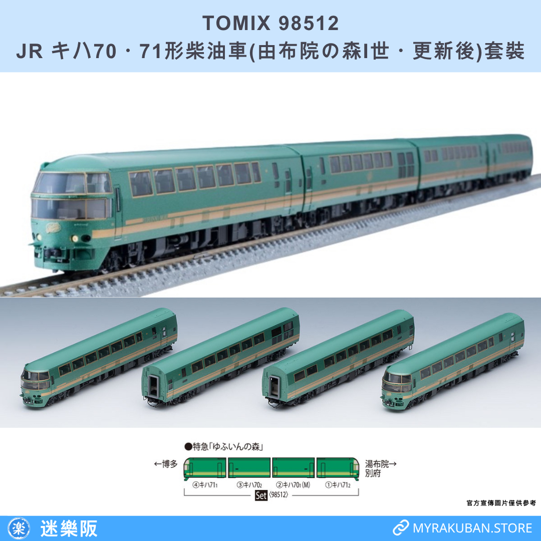 TOMIX 98512 JR キハ70・71形柴油車(由布院の森I世・更新後)套裝