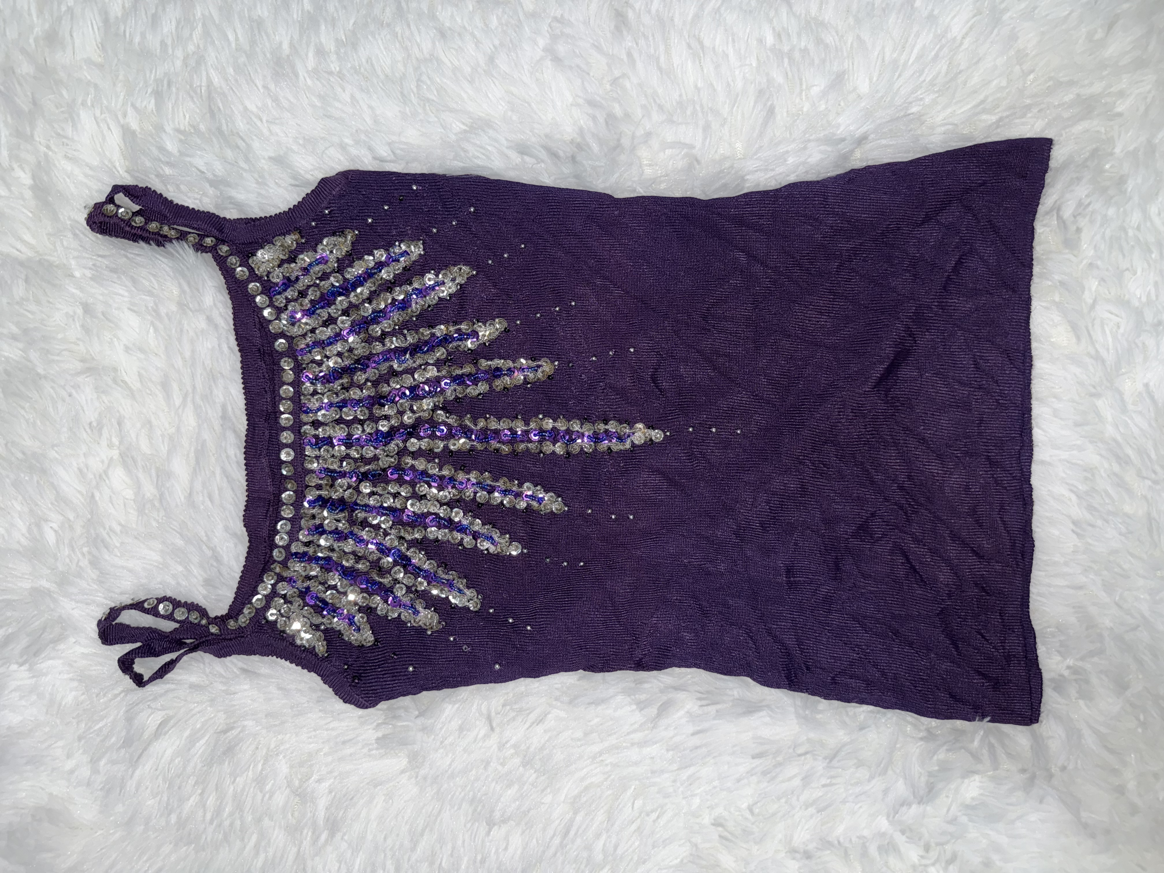 Y2k Subculture Purple Sequins Codrey Cami