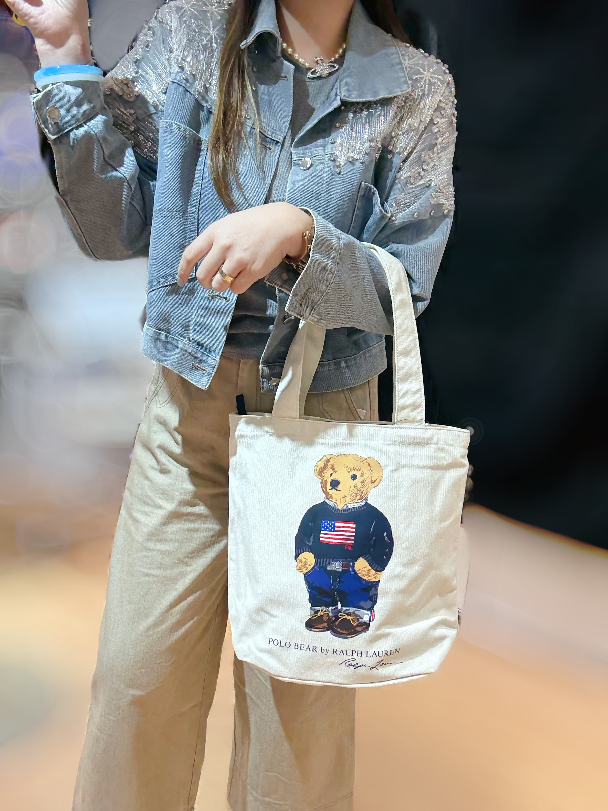 Polo shopping bag bear/w