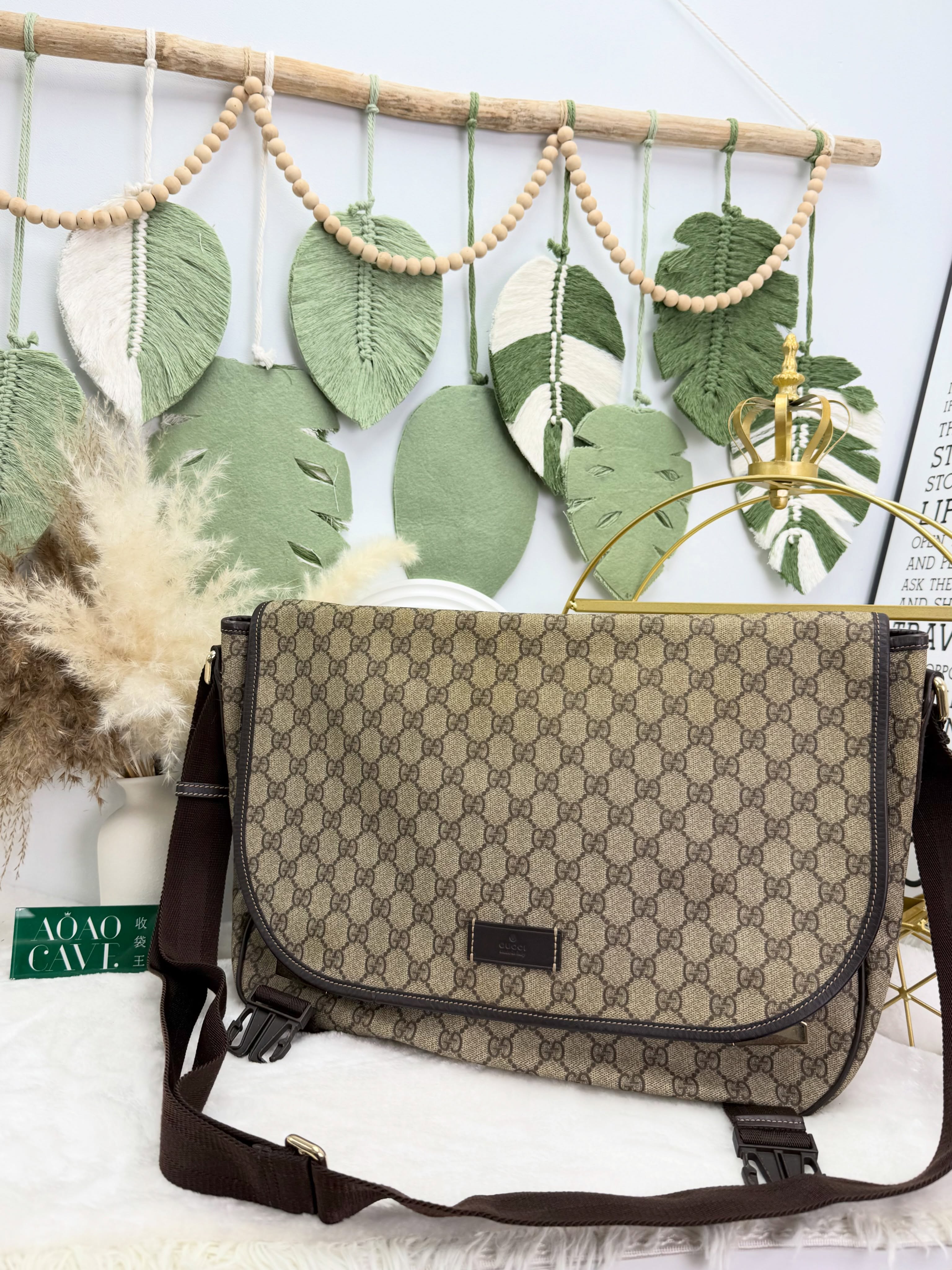 Gucci 👜 PRE OWNED 🛍️老花郵差包 有塵袋💼