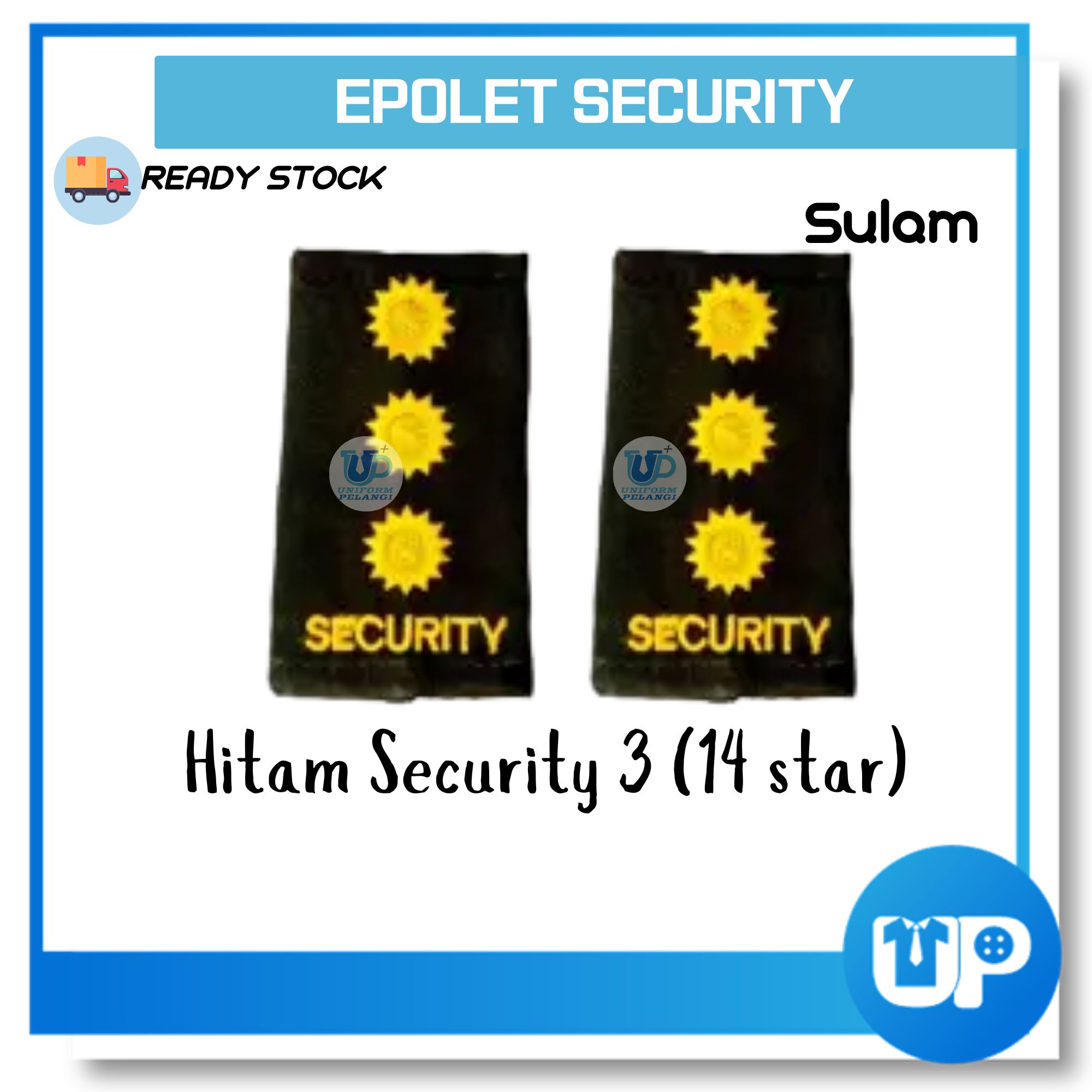 Pengawal Keselamatan Epaulette Security Hitam EPOLET Shoulder Board Black