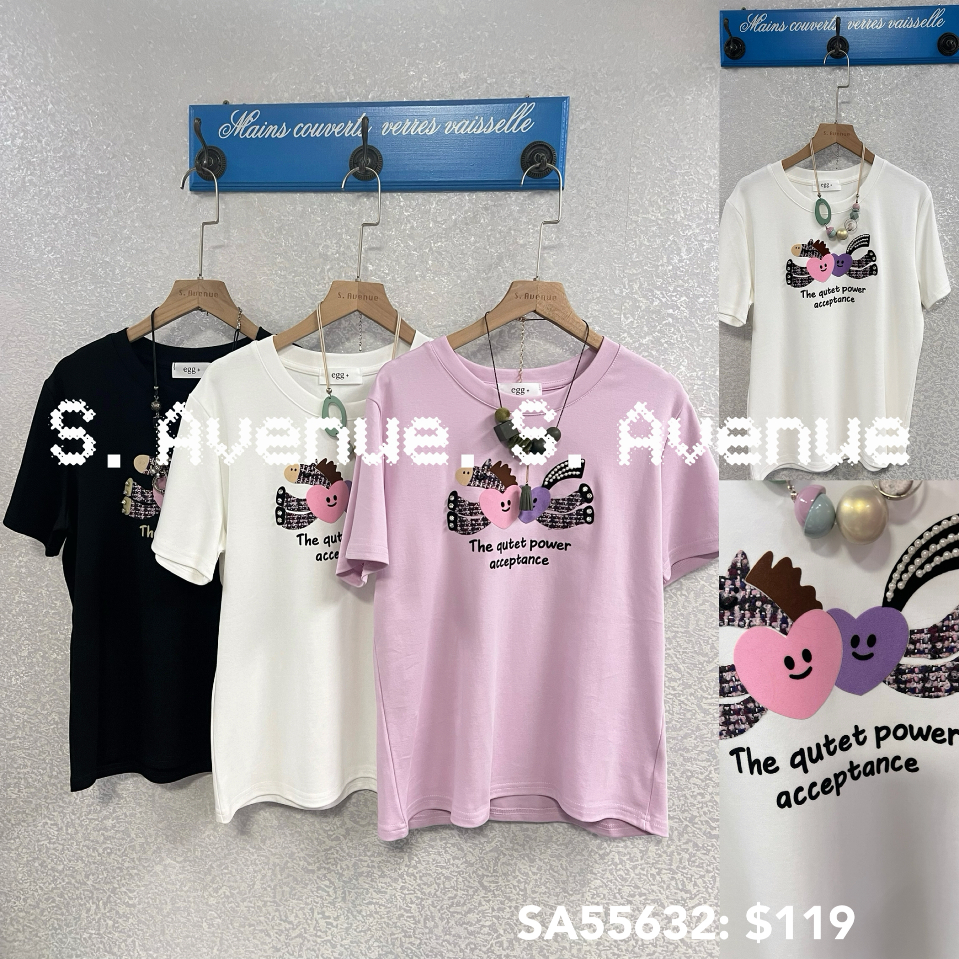 SA55632: 短袖心心飛馬 tee