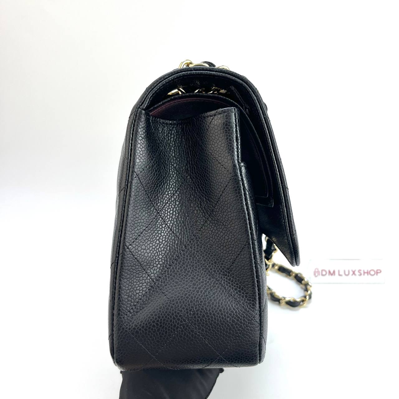 Chanel Black Caviar Classic Double Flap Jumbo GHW (Microchip)